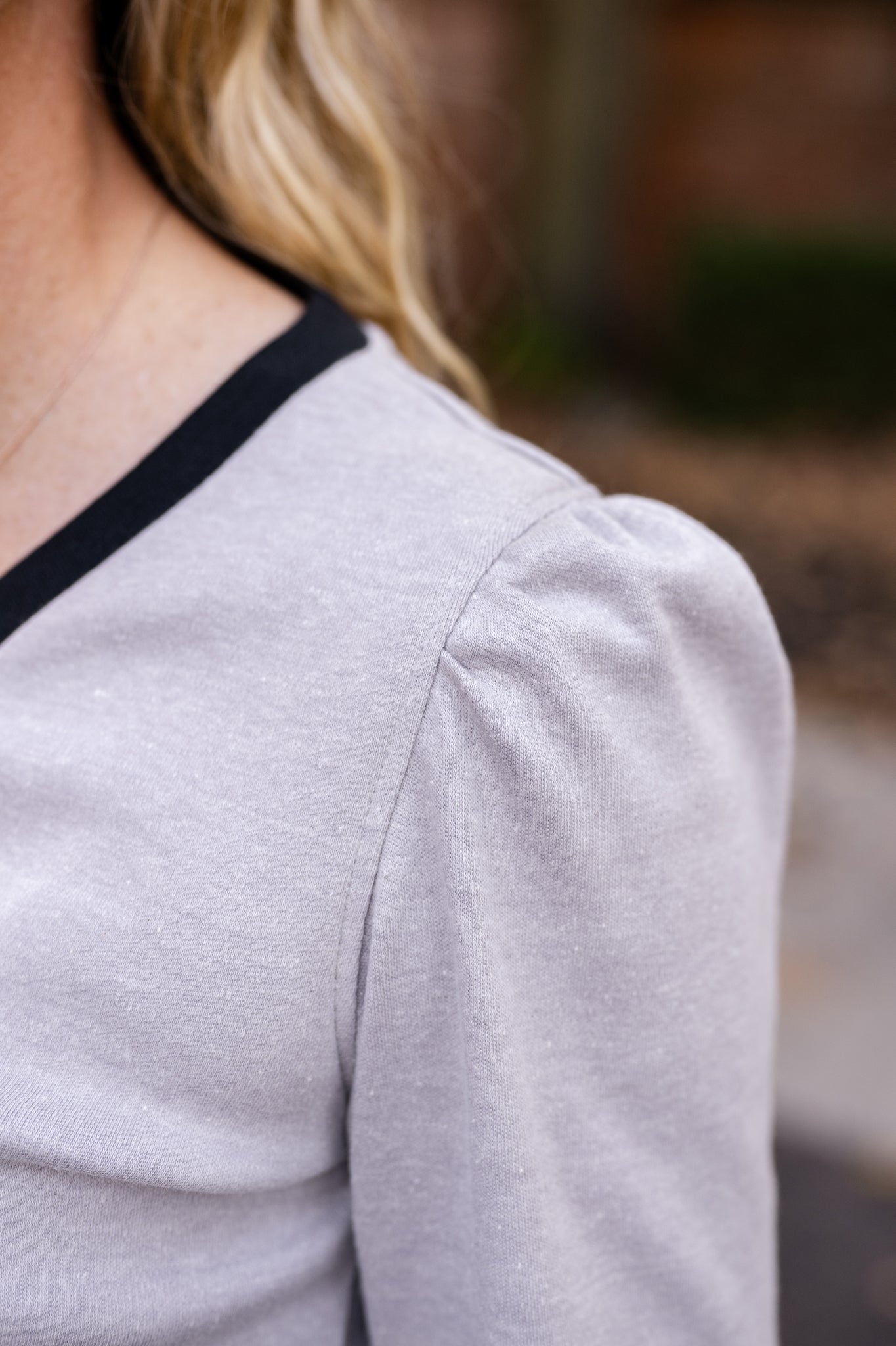 Contrasting V- Neck Top