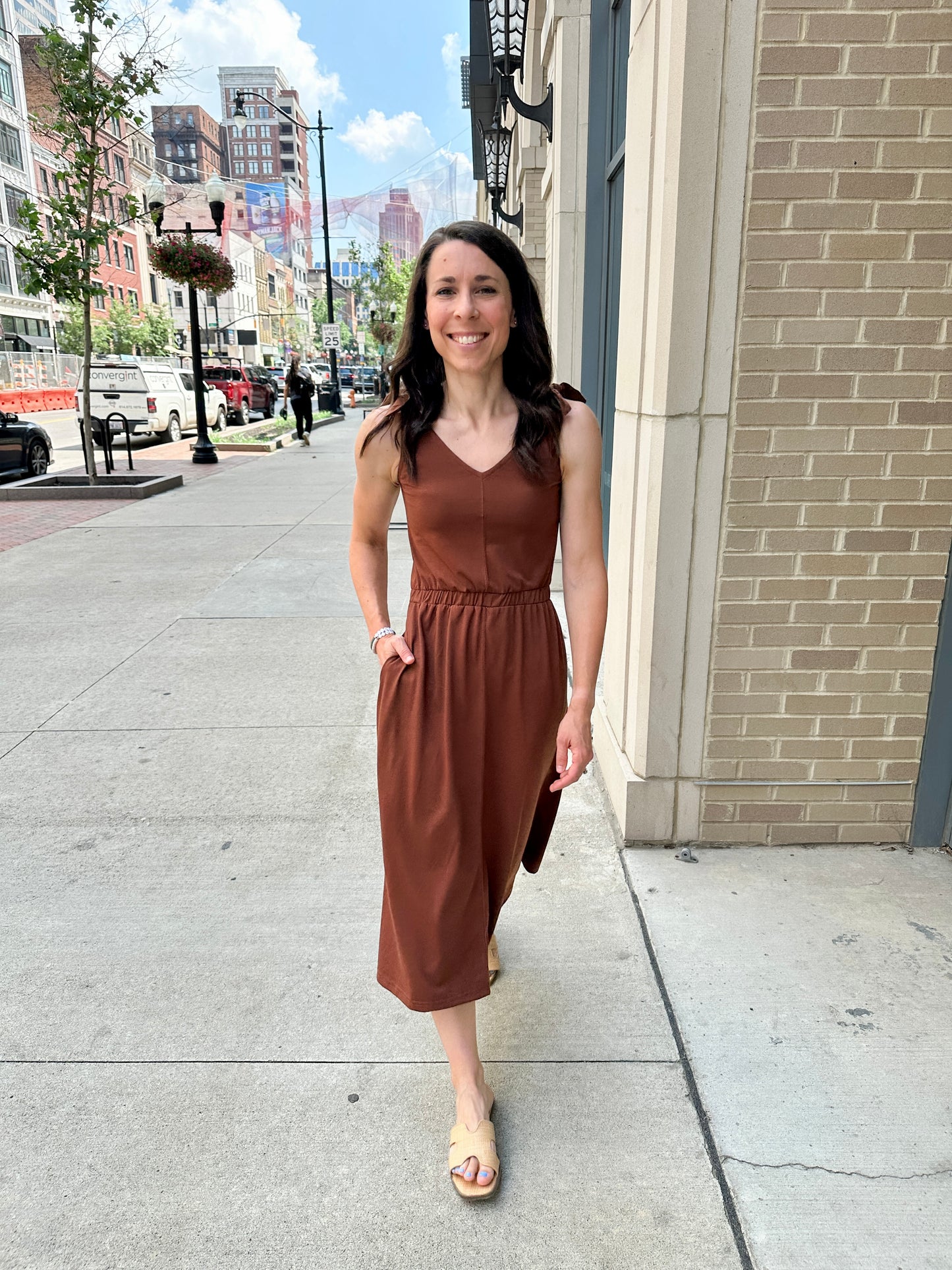Shoulder Tie knit dress