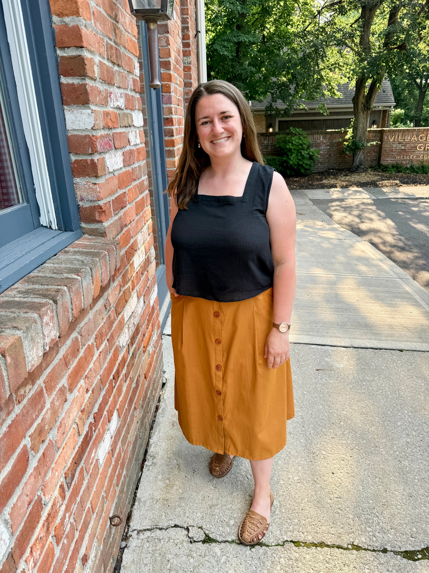 Sleeveless Square Neck Top