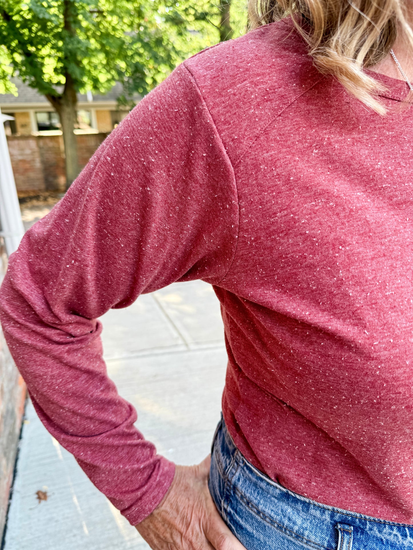 Long Sleeve Raglan Knit Top