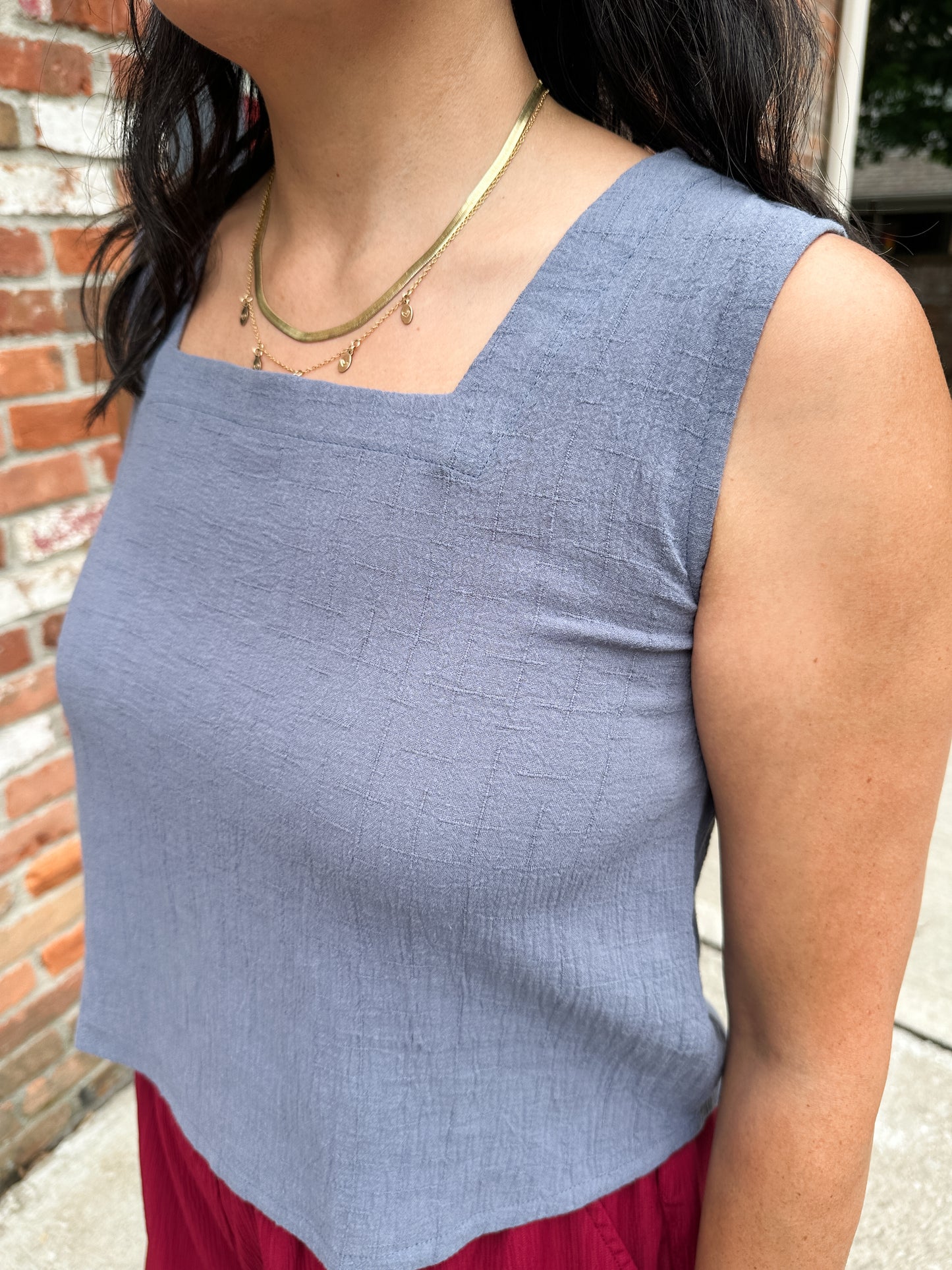 Sleeveless Square Neck Top