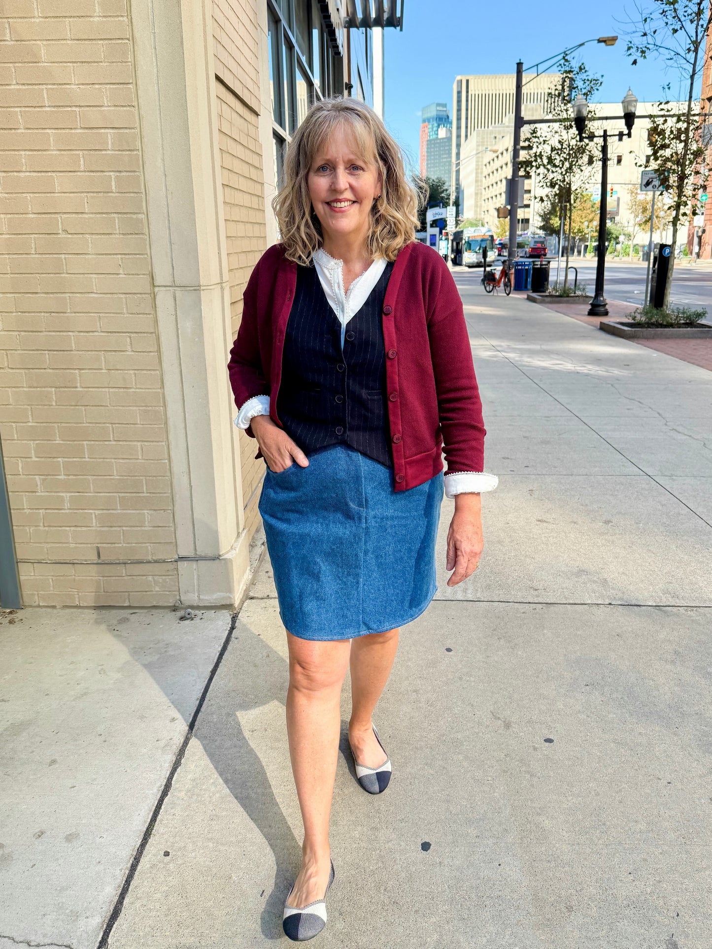 Button-Front Vest (pinstripe)