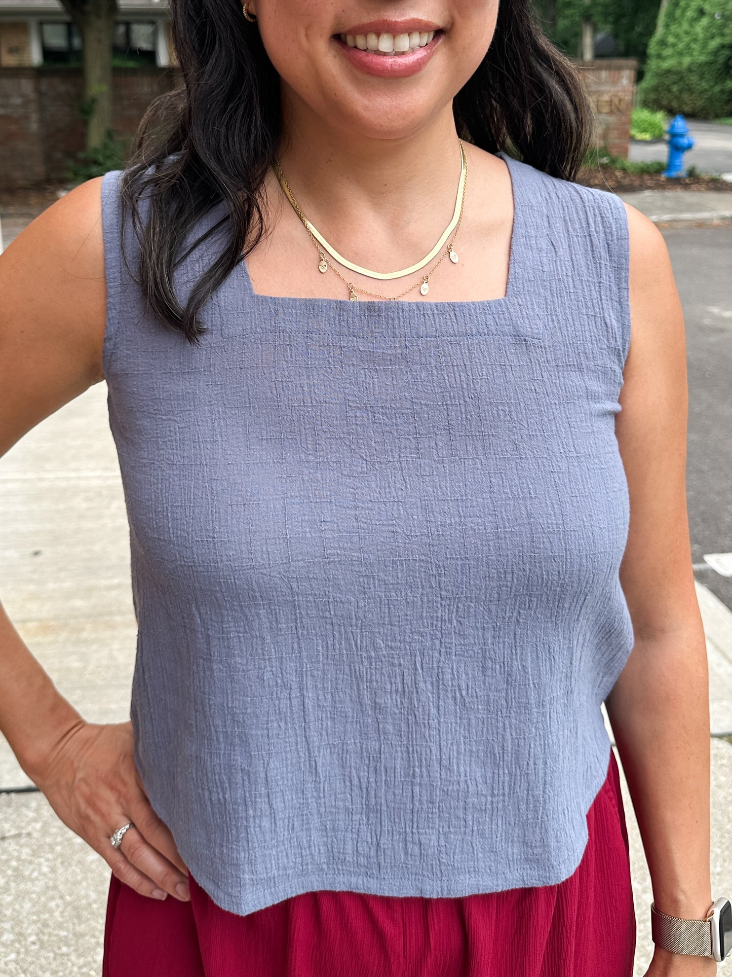 Sleeveless Square Neck Top