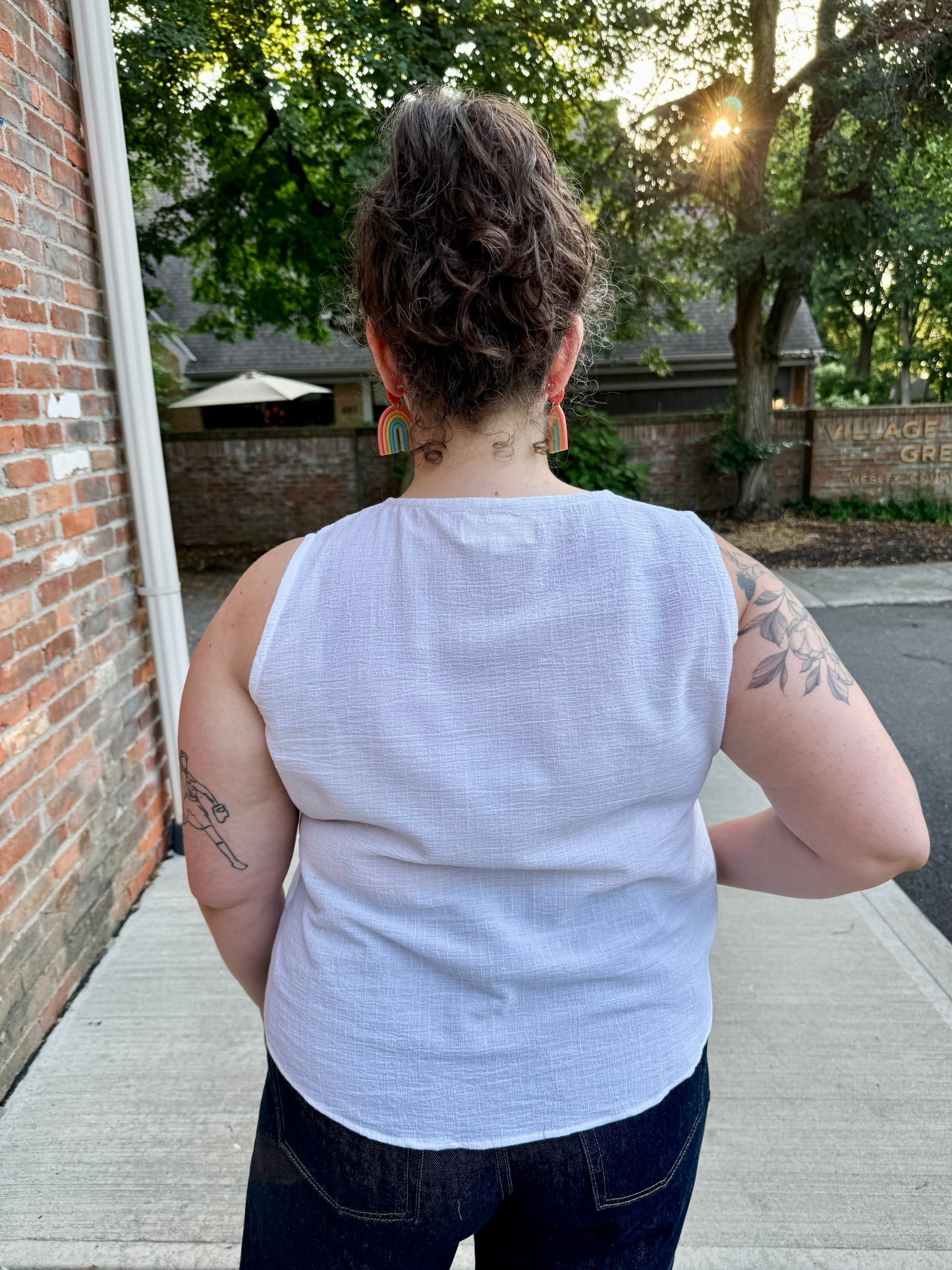 Sleeveless Square Neck Top