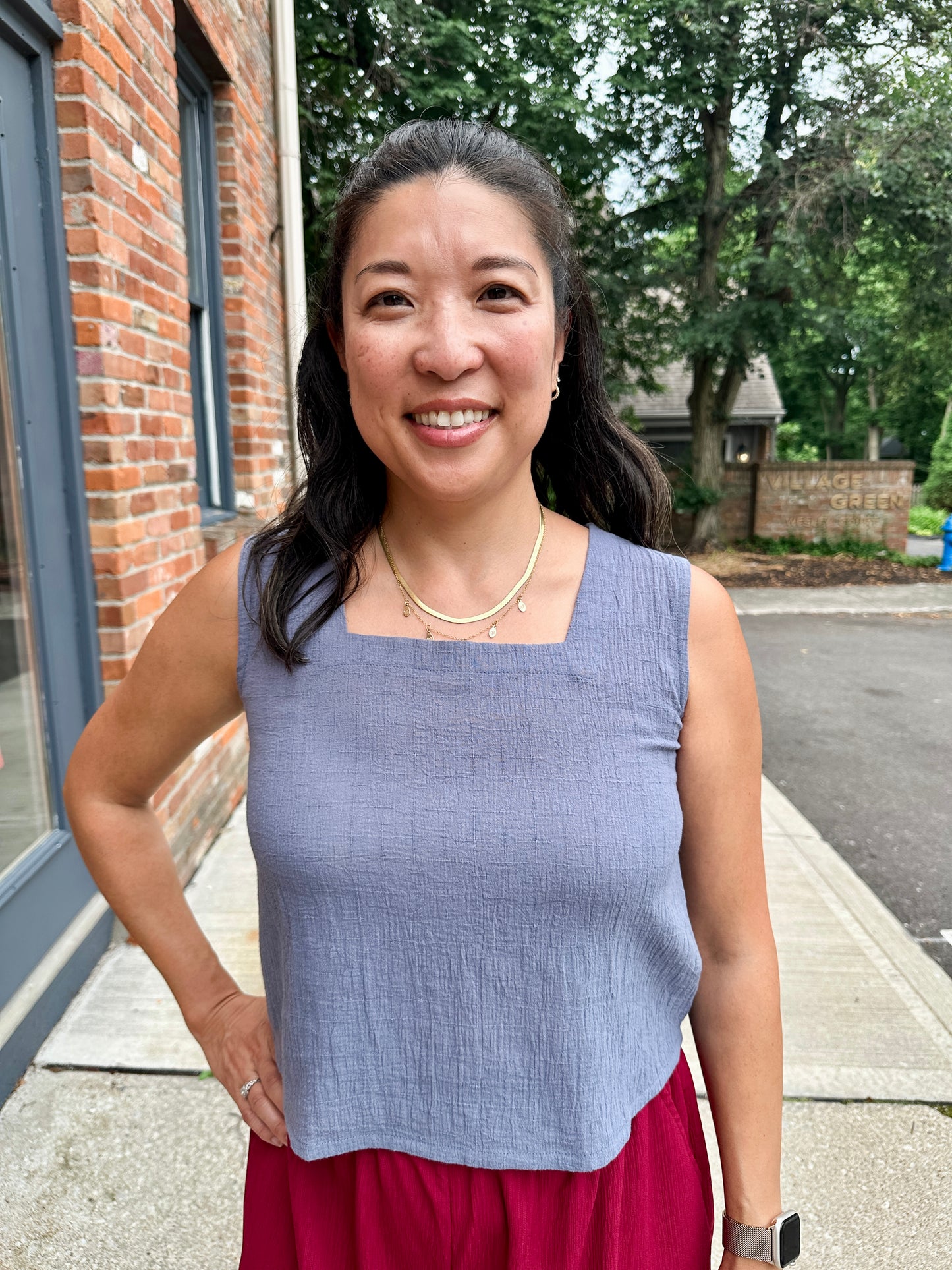 Sleeveless Square Neck Top