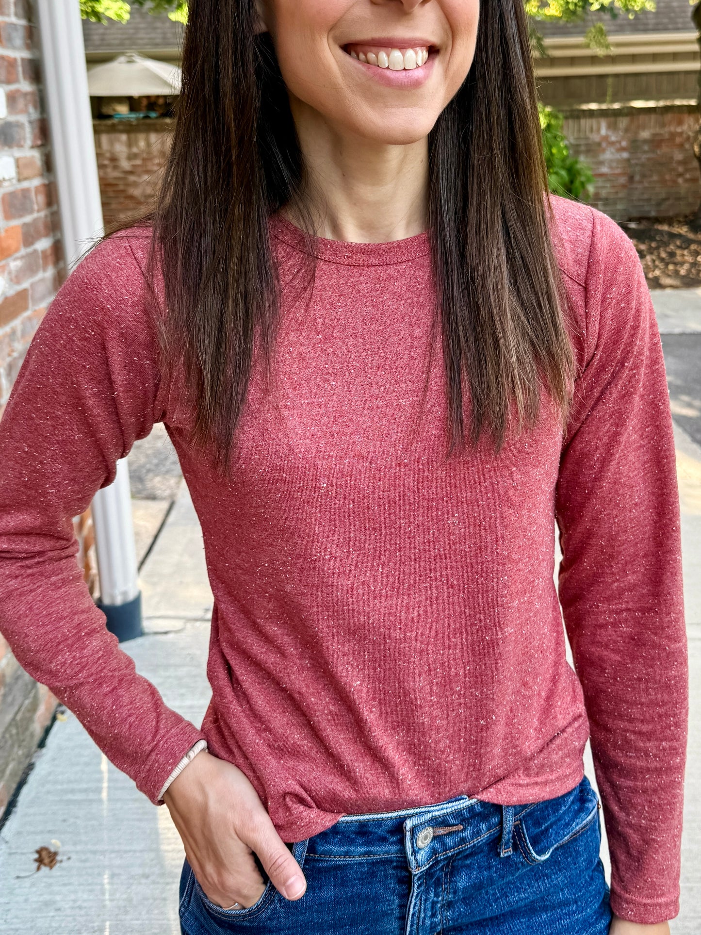 Long Sleeve Raglan Knit Top