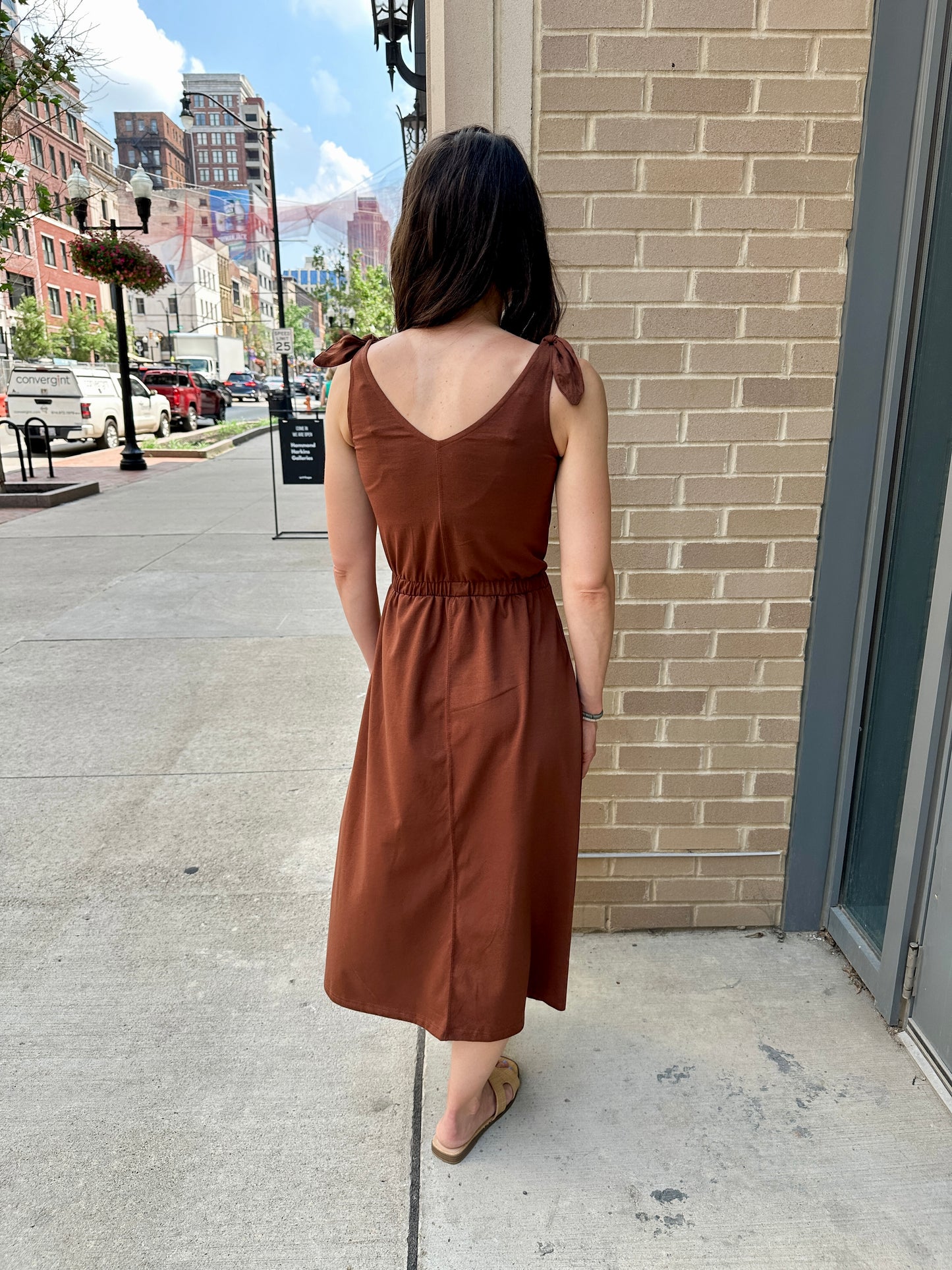 Shoulder Tie knit dress