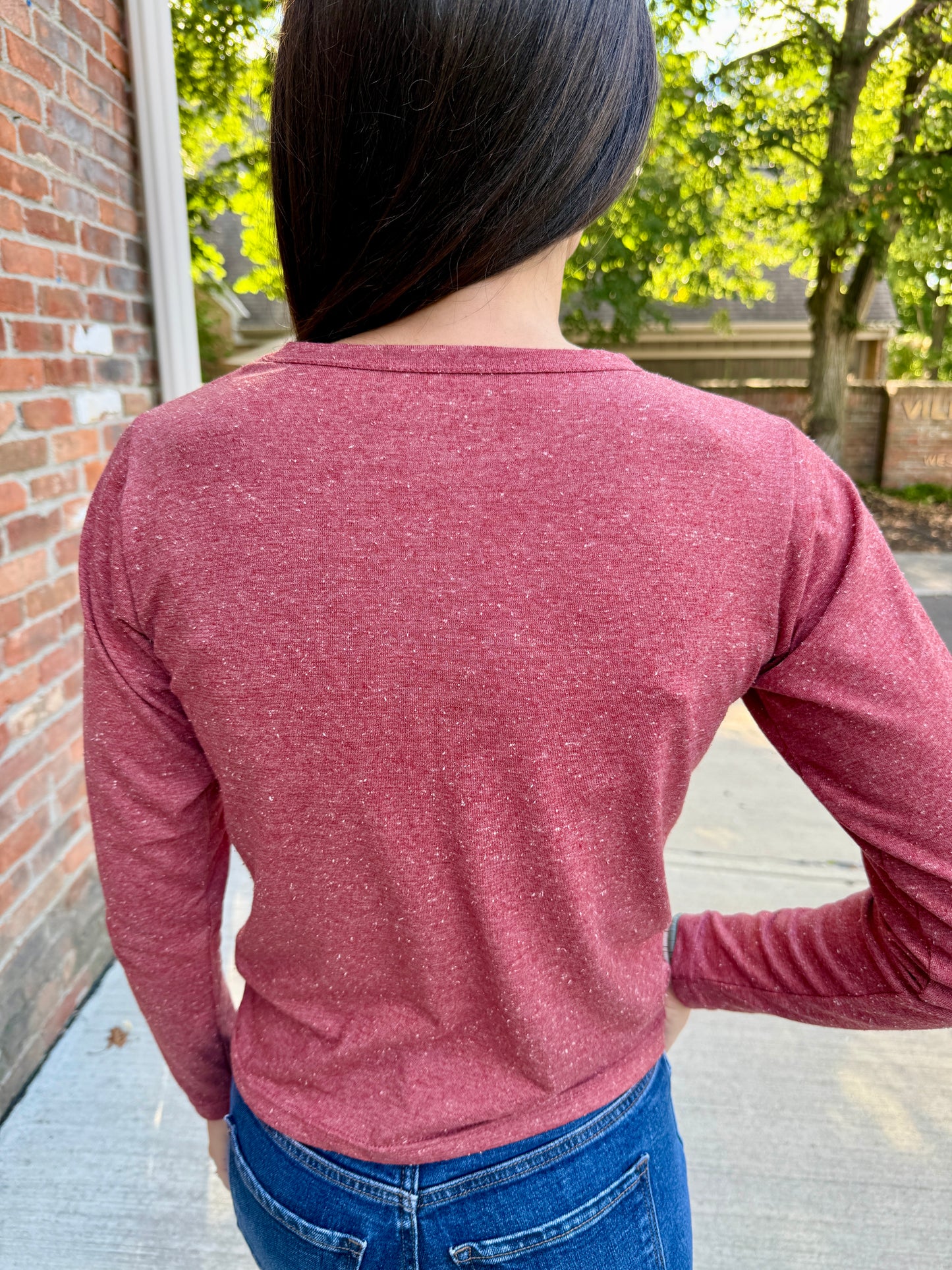 Long Sleeve Raglan Knit Top