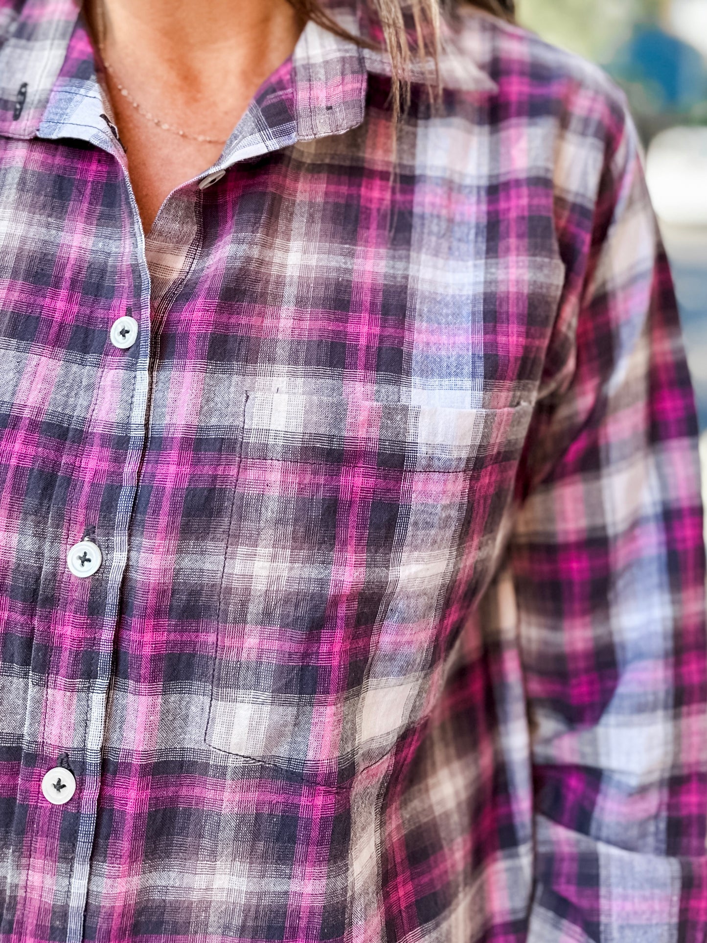 Plaid Button-Up Shirt