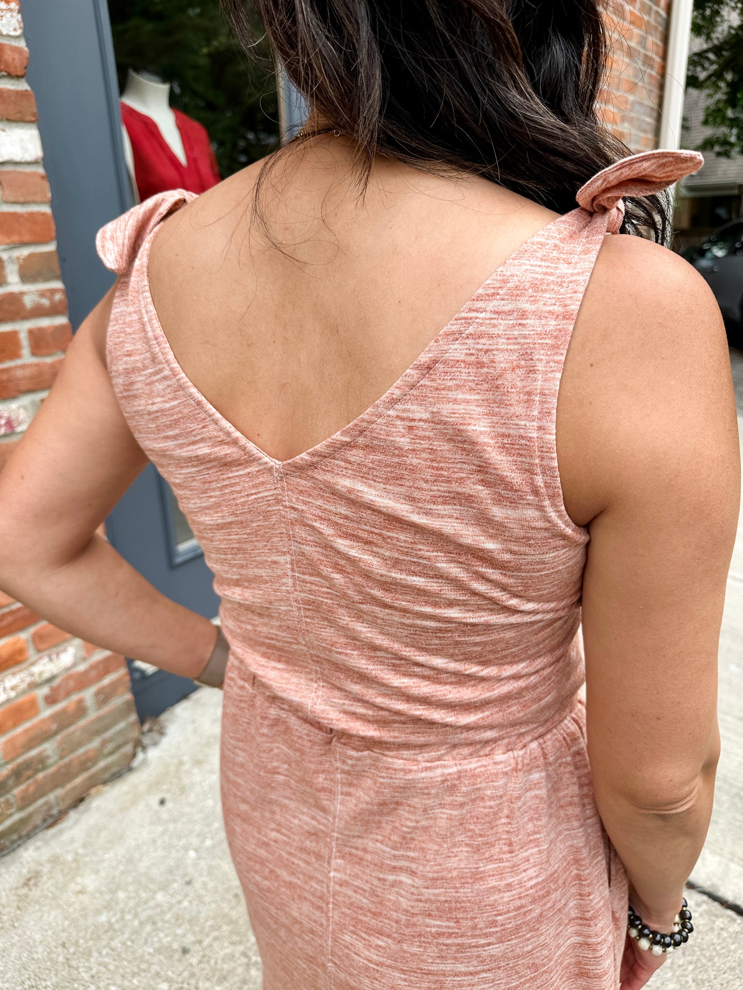 Shoulder Tie knit dress