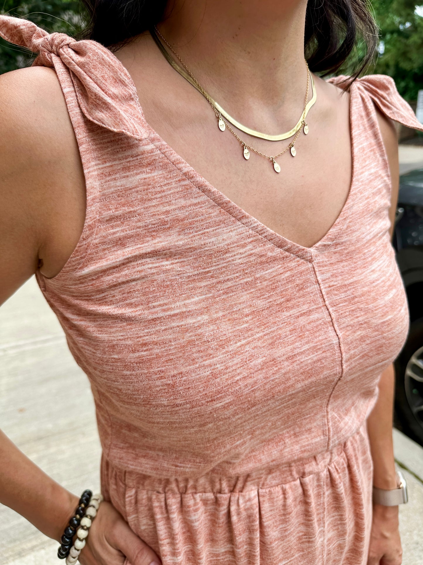 Shoulder Tie knit dress