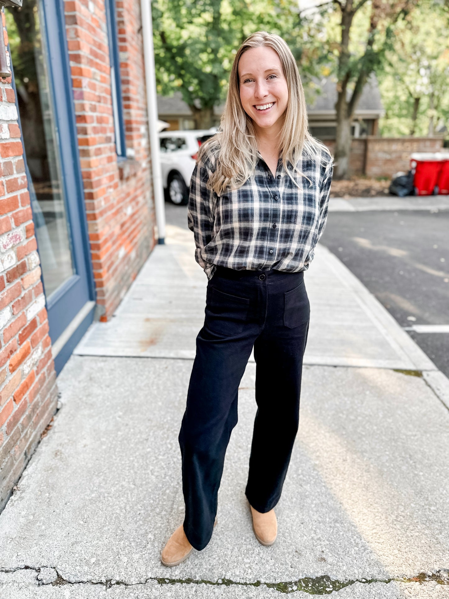 Plaid Button-Up Shirt