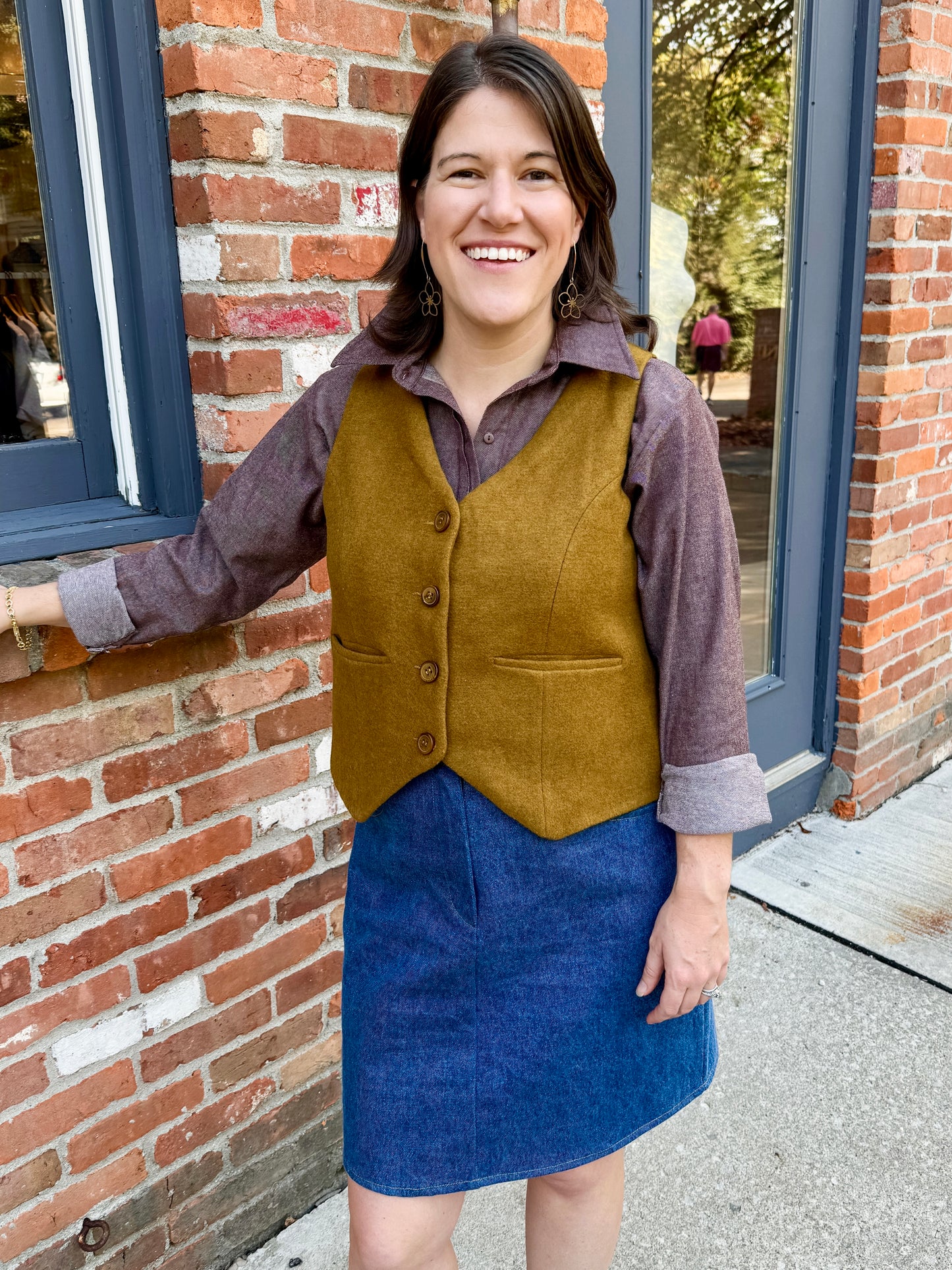 Button-Front Vest (camel)