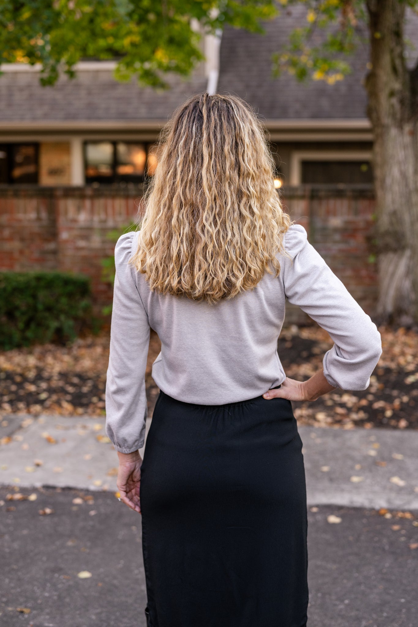 Contrasting V- Neck Top