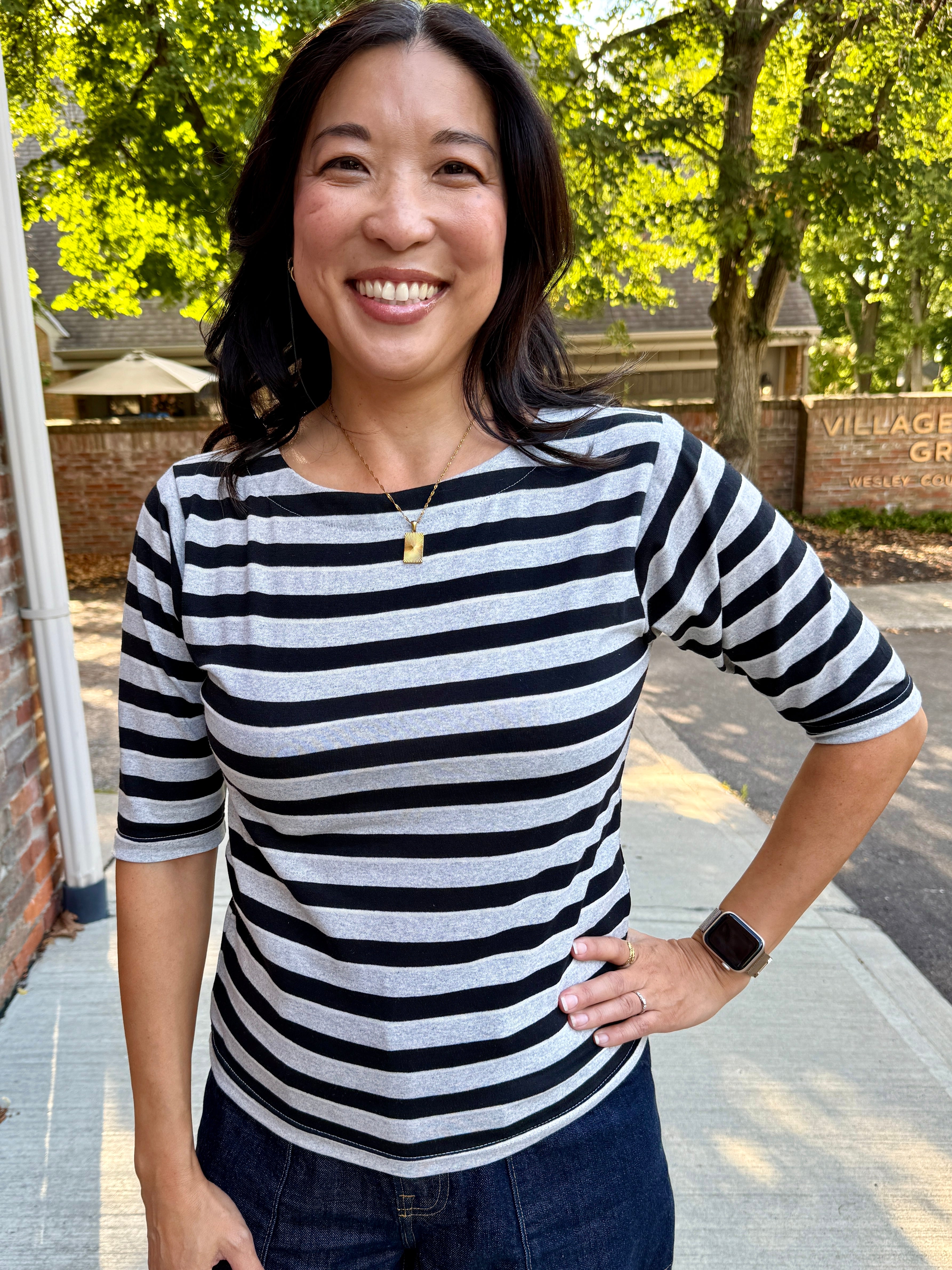 Boat Neck stripe top – Evolverie Clothing