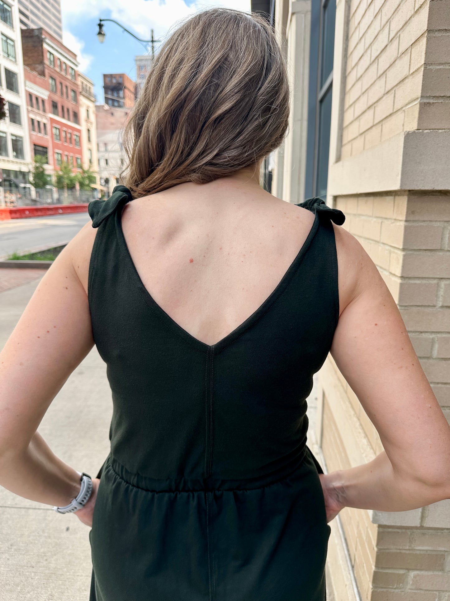 Shoulder Tie knit dress