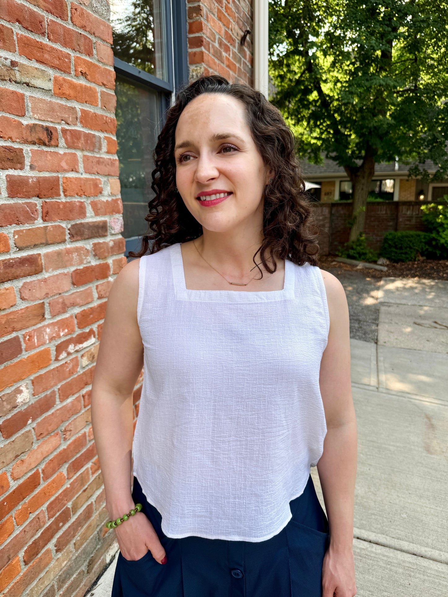 Sleeveless Square Neck Top