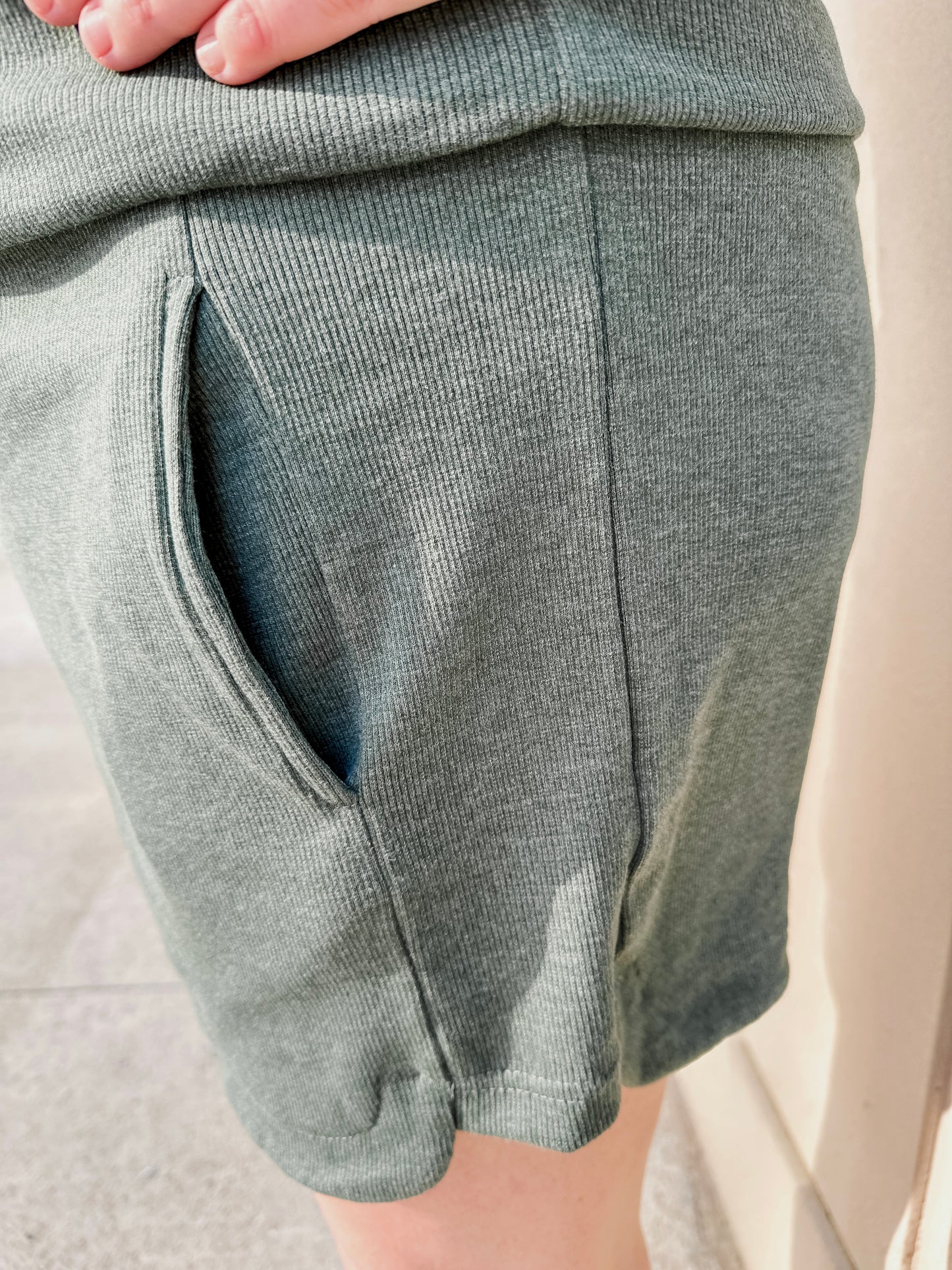 Knit Ribbed Retro Shorts