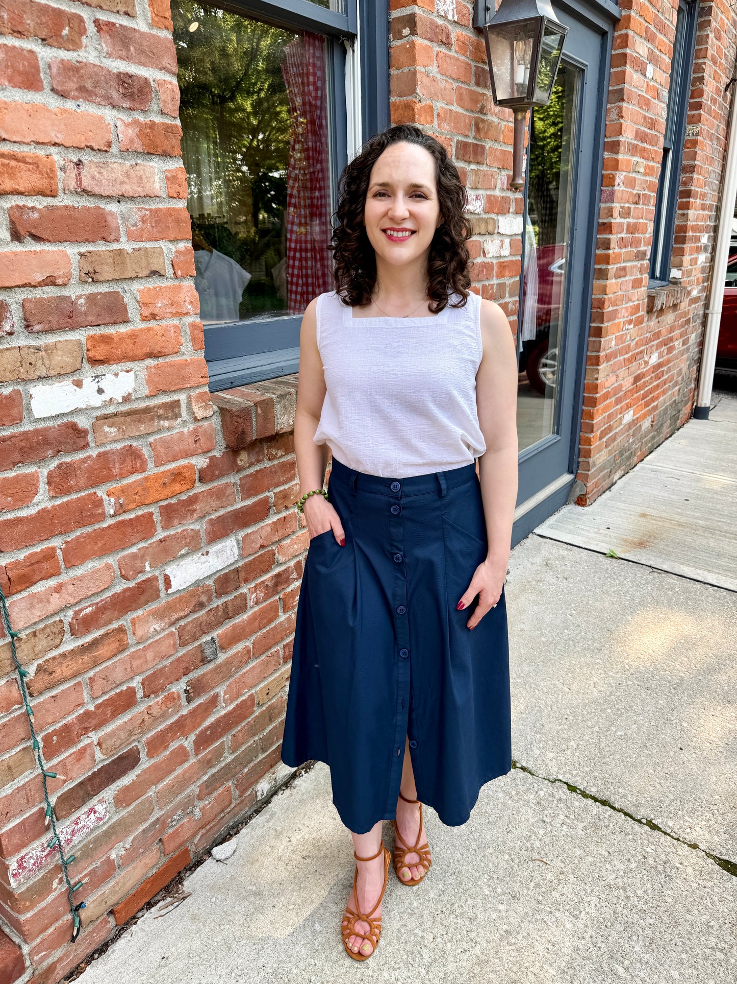 Sleeveless Square Neck Top