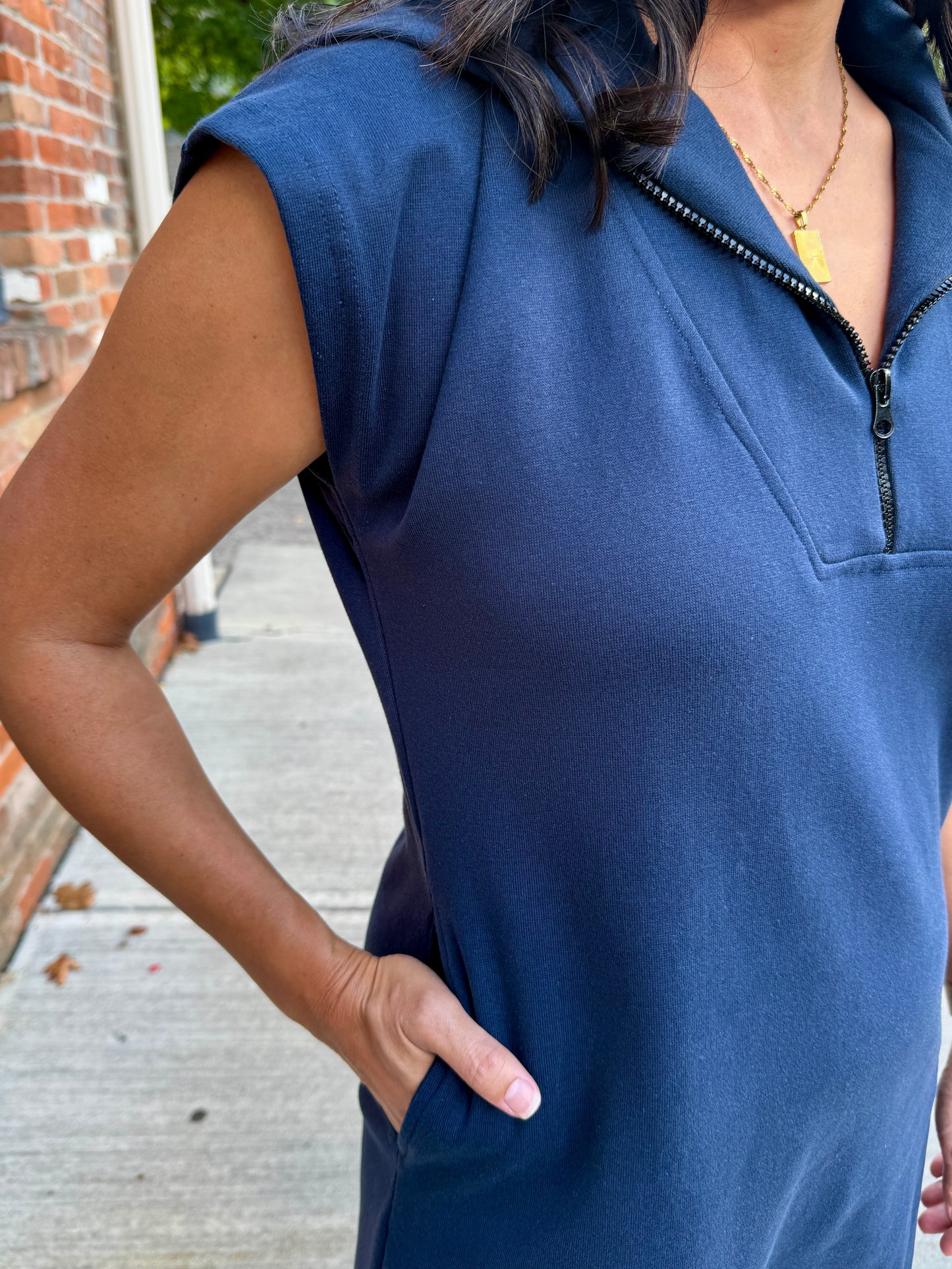 1/2 zip tunic dress