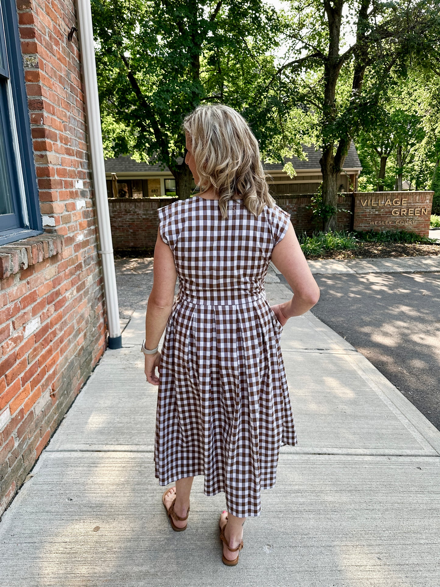 Jewel Button-Front Midi Dress