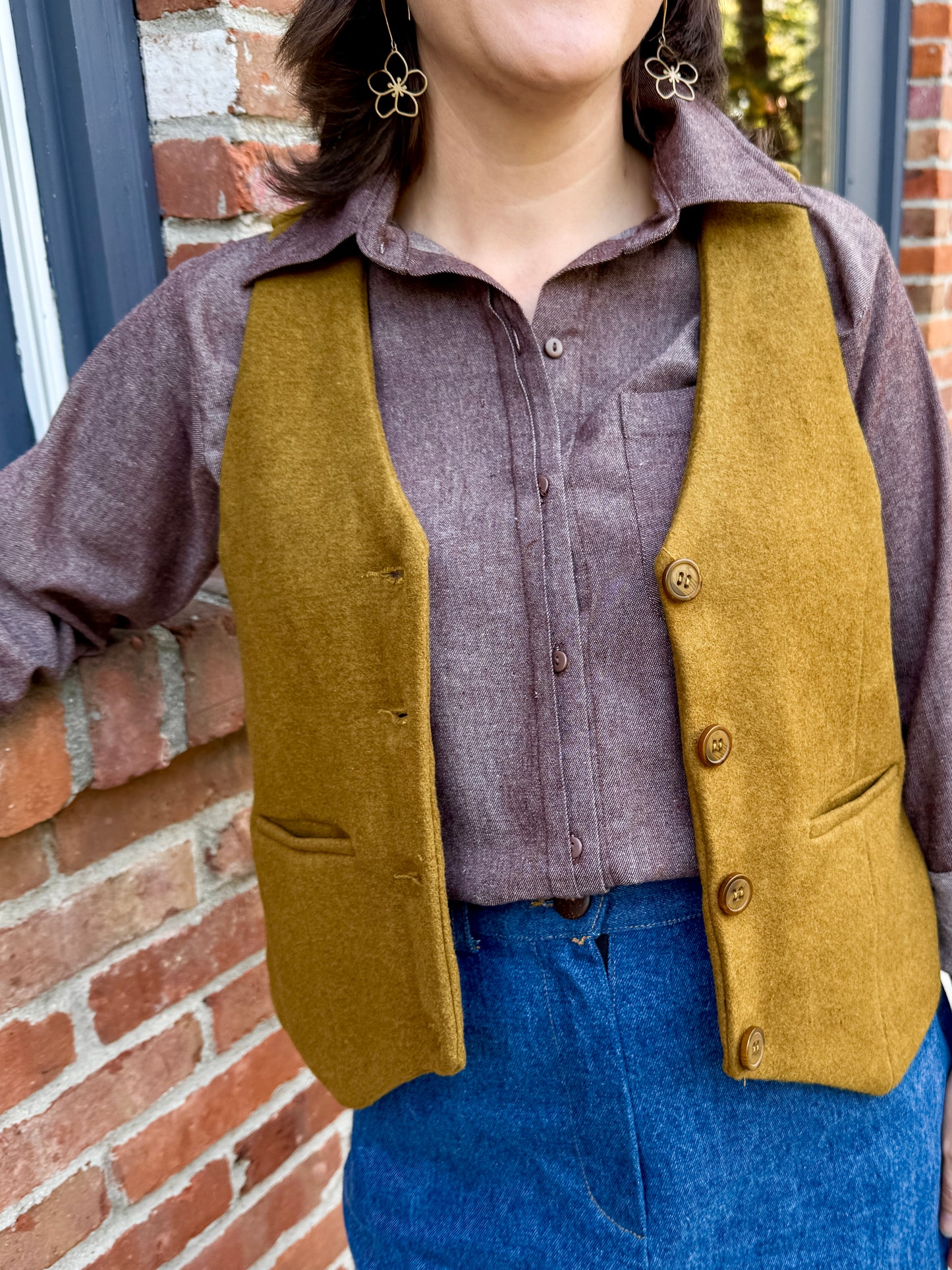 Button-Front Vest (camel)