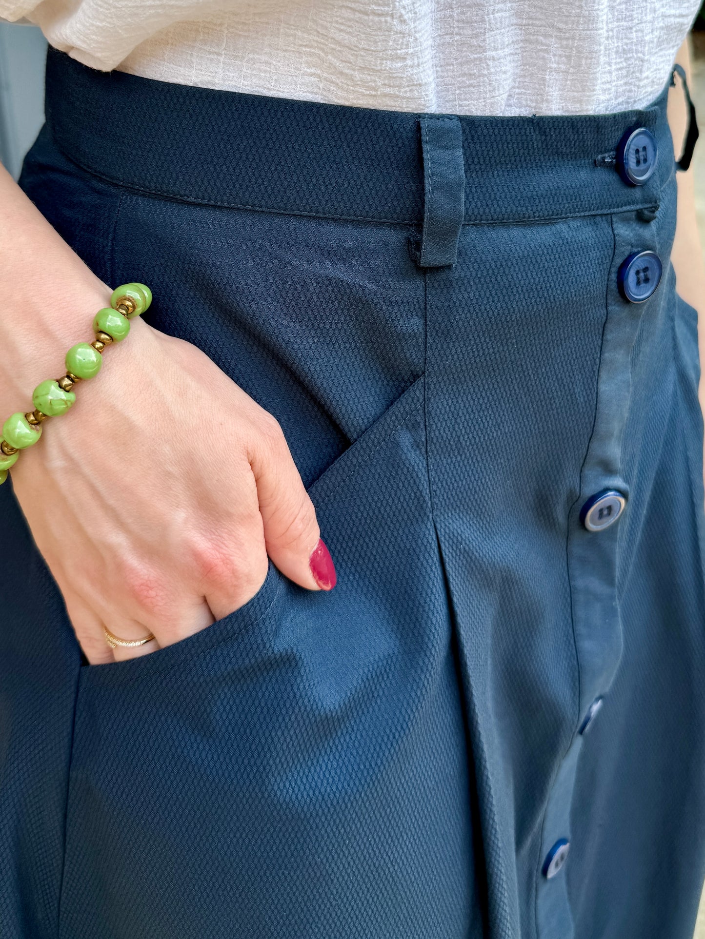 A-Line Button Front Skirt