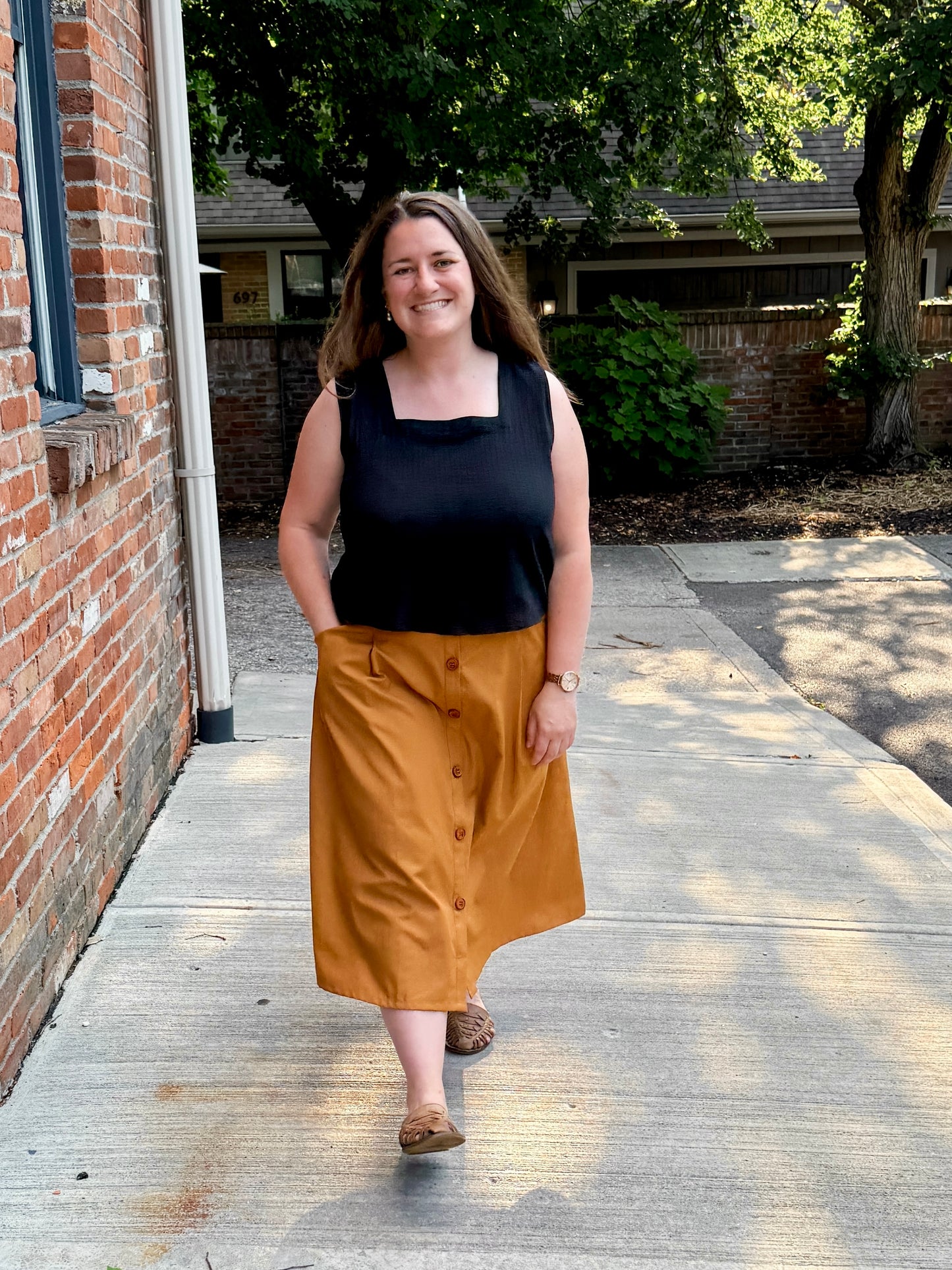 Sleeveless Square Neck Top