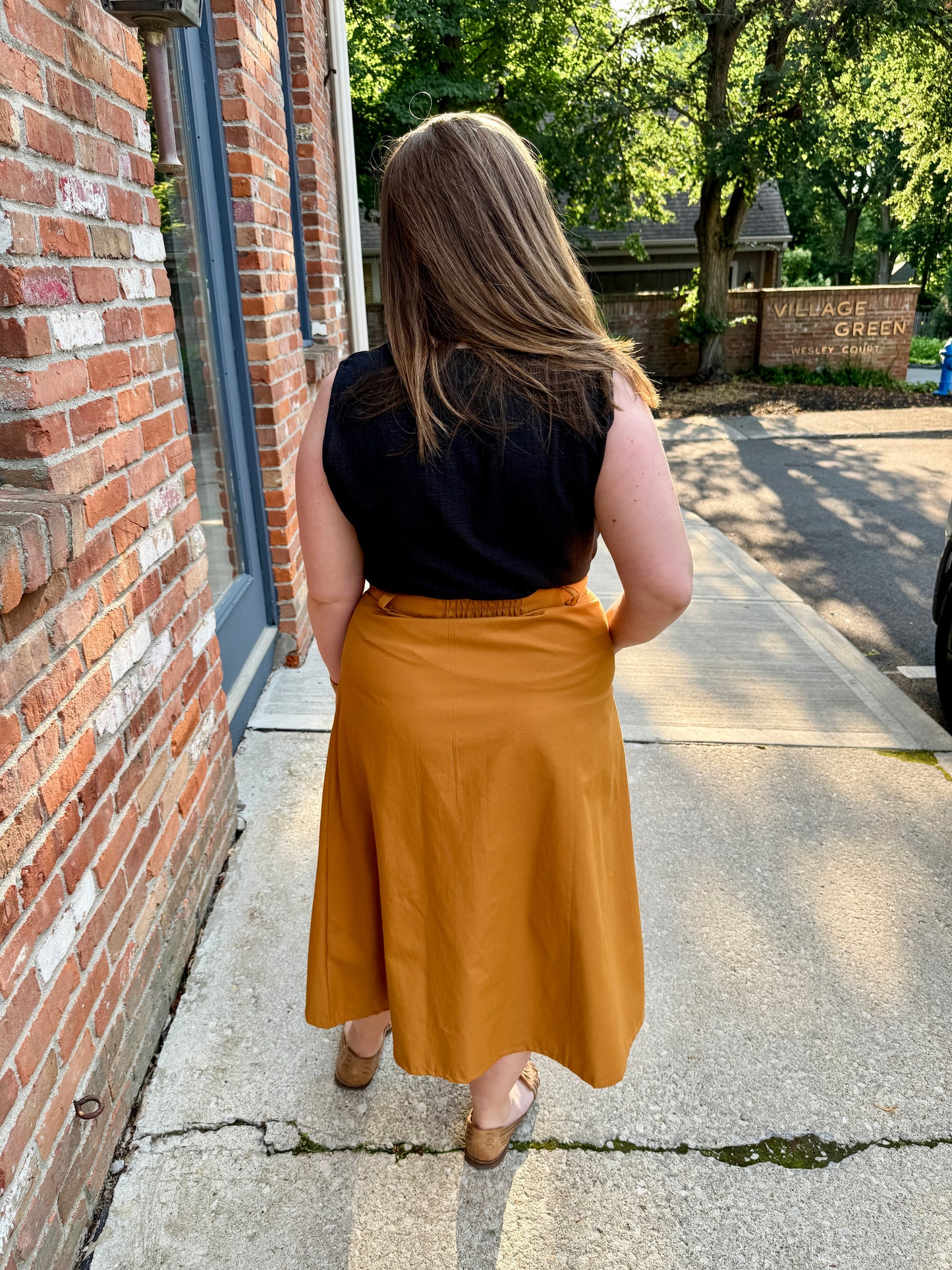 A-Line Button Front Skirt