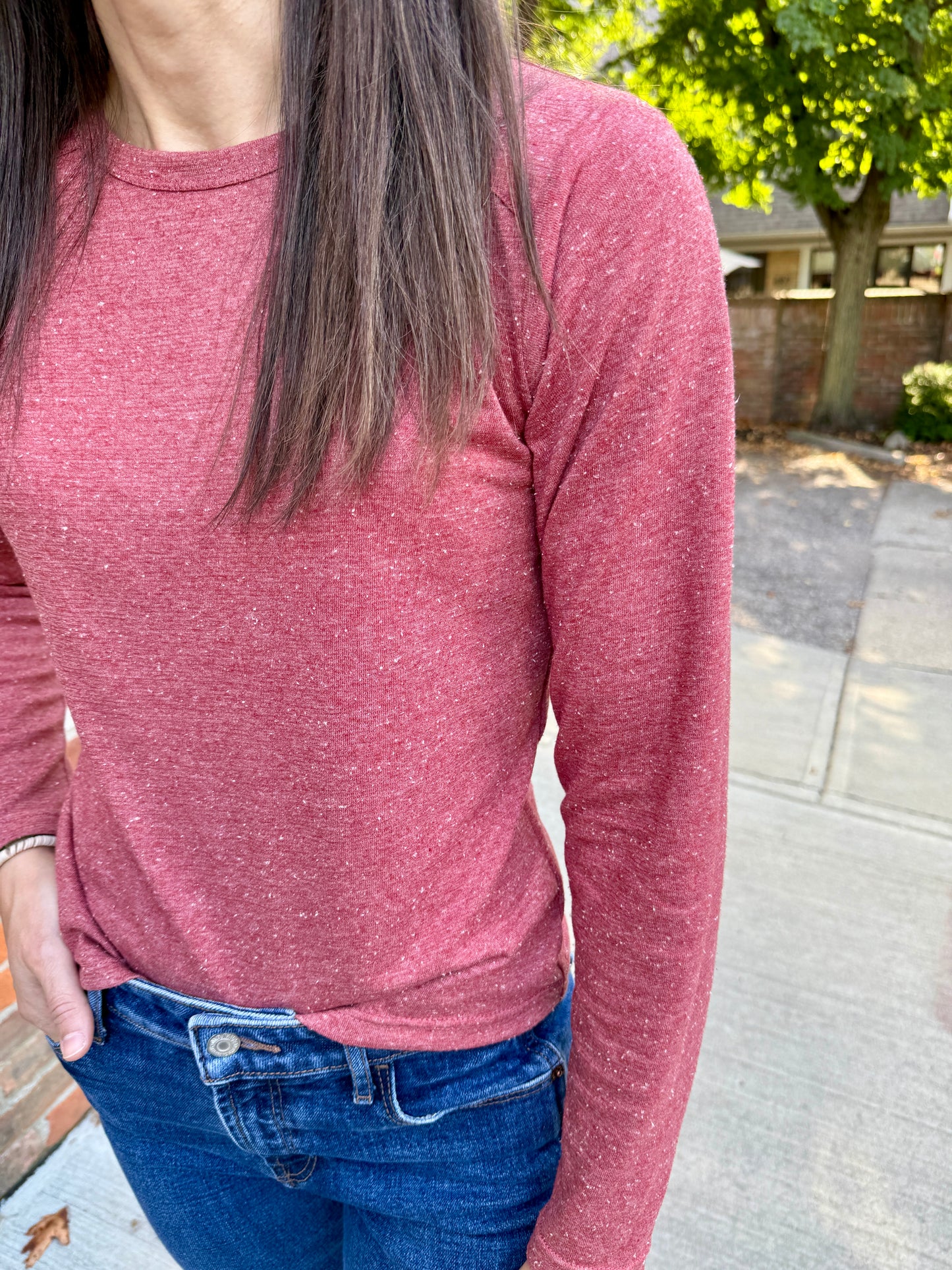 Long Sleeve Raglan Knit Top