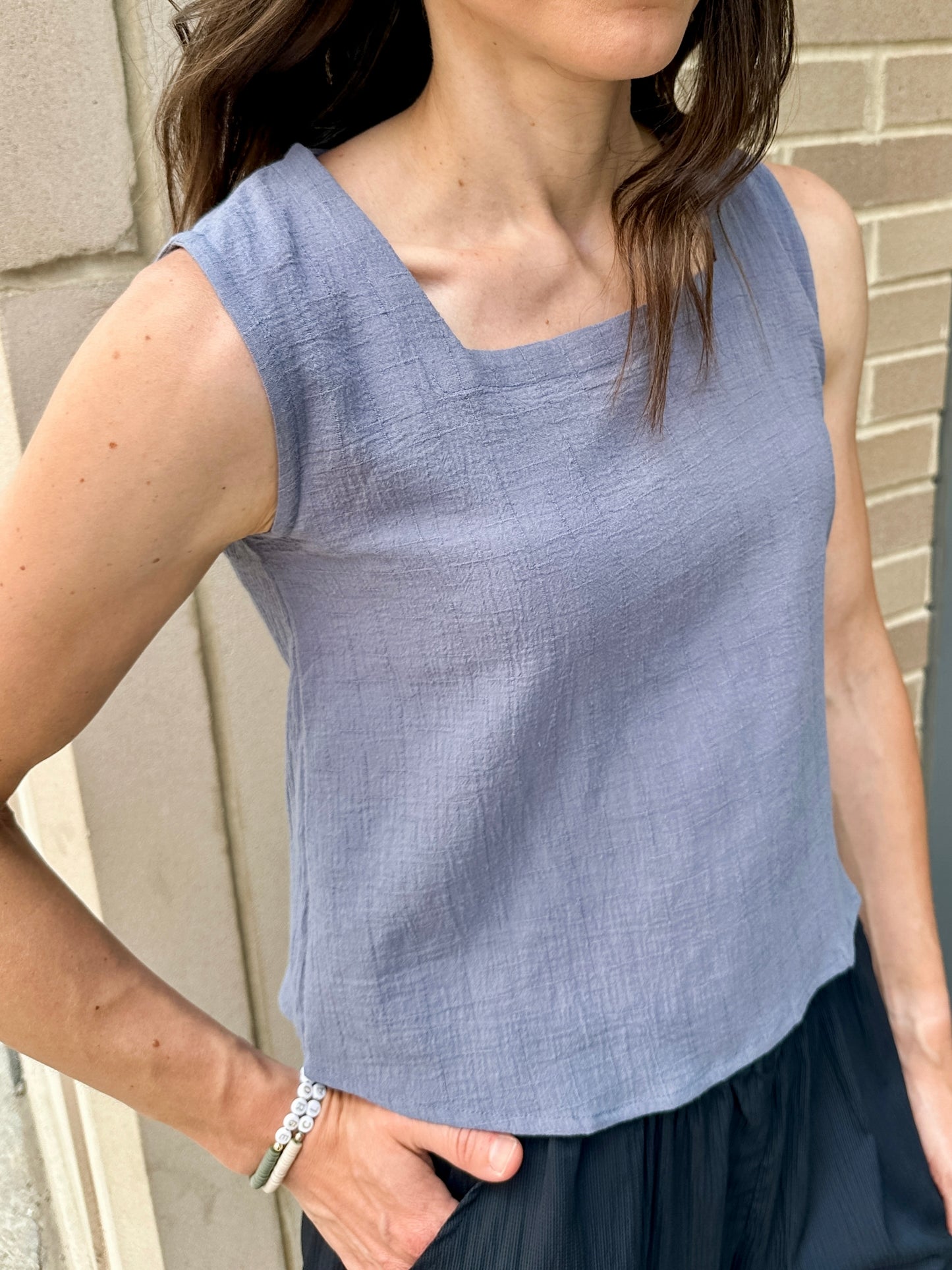Sleeveless Square Neck Top
