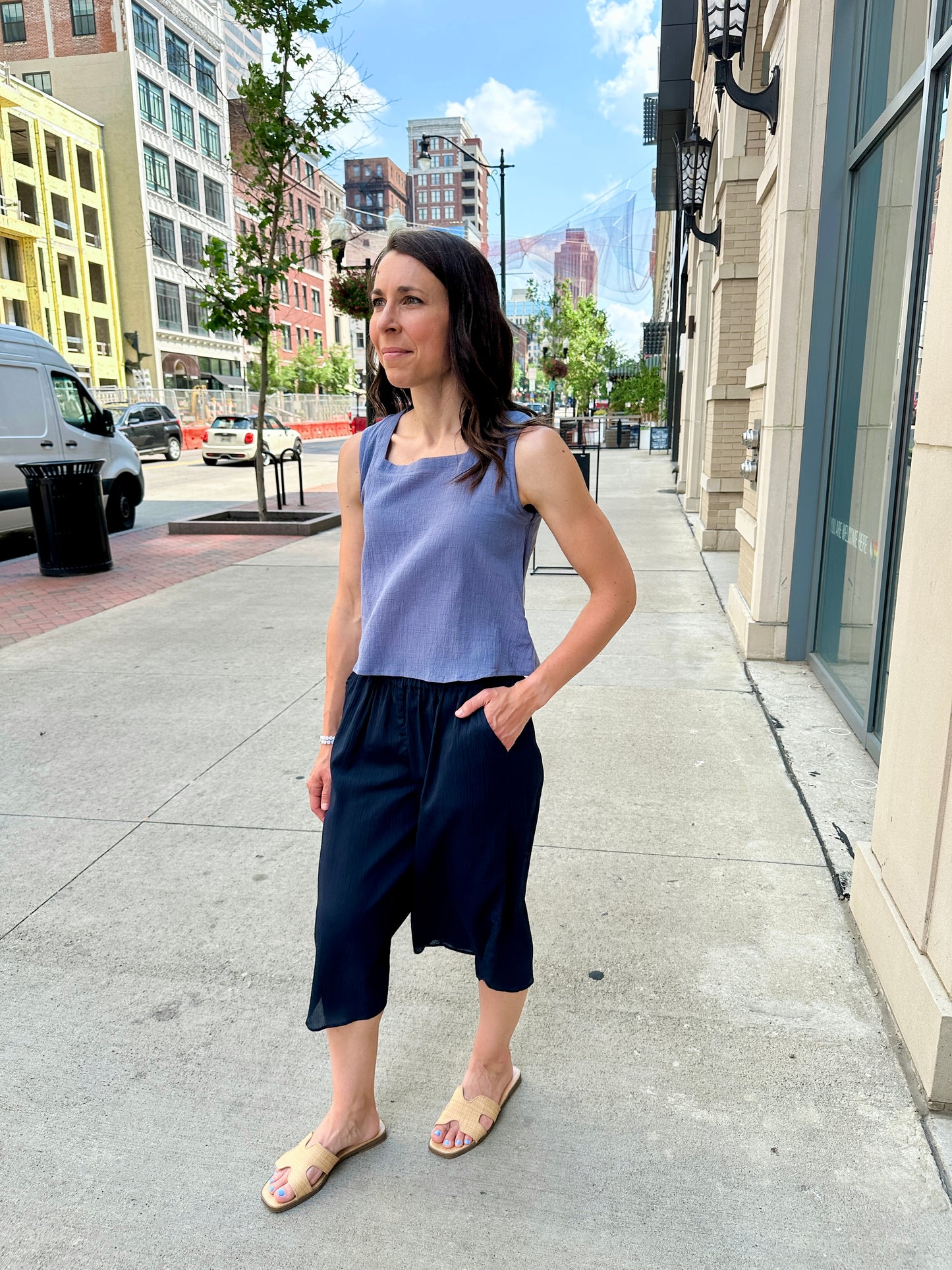 Sleeveless Square Neck Top