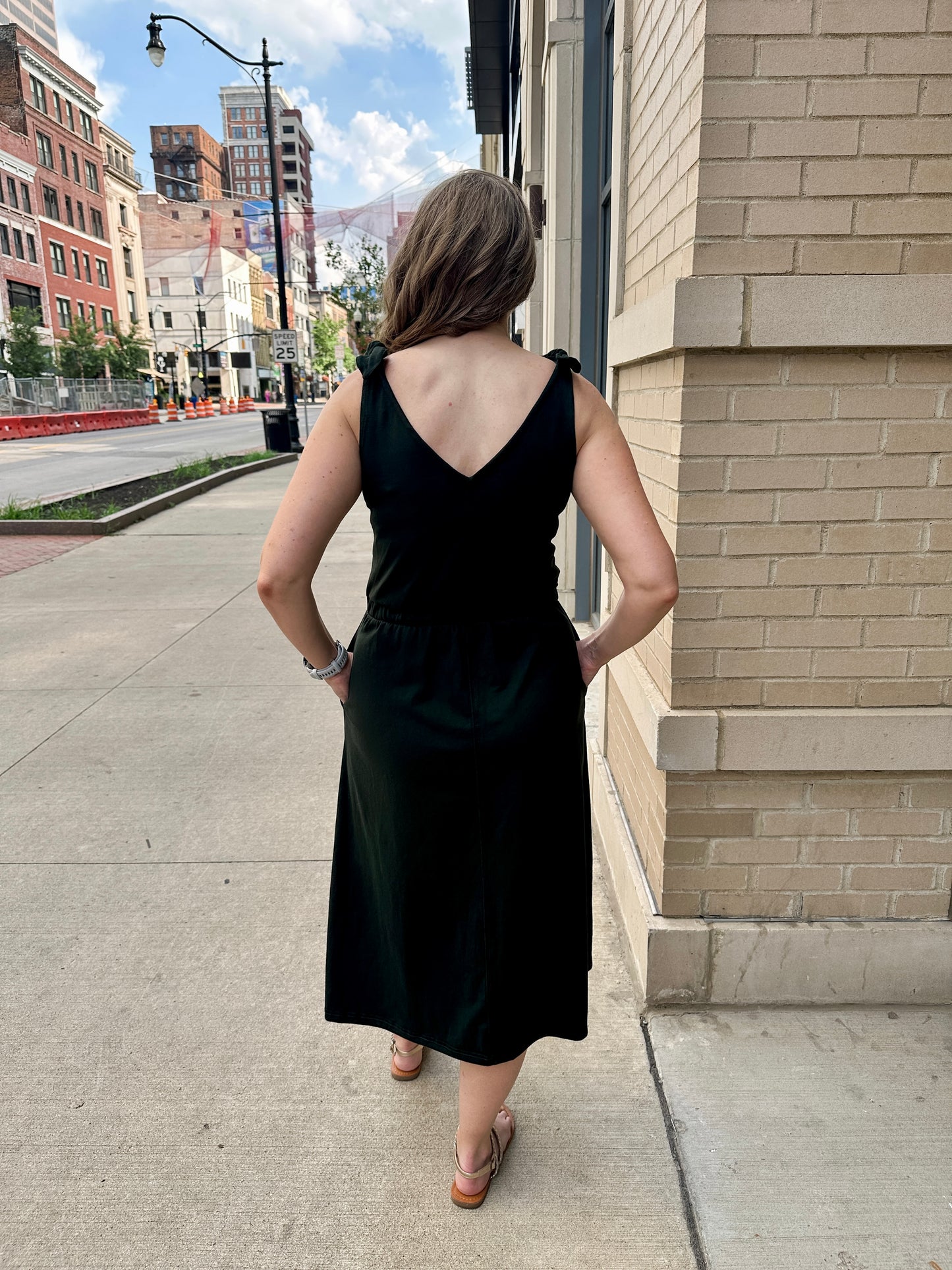 Shoulder Tie knit dress