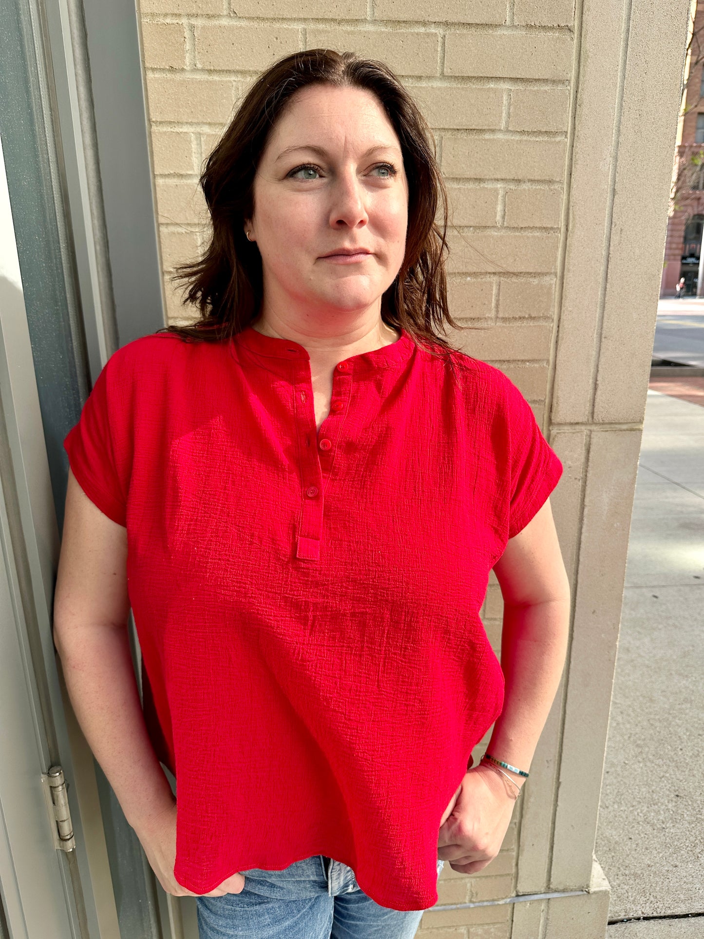 dolman band collar blouse