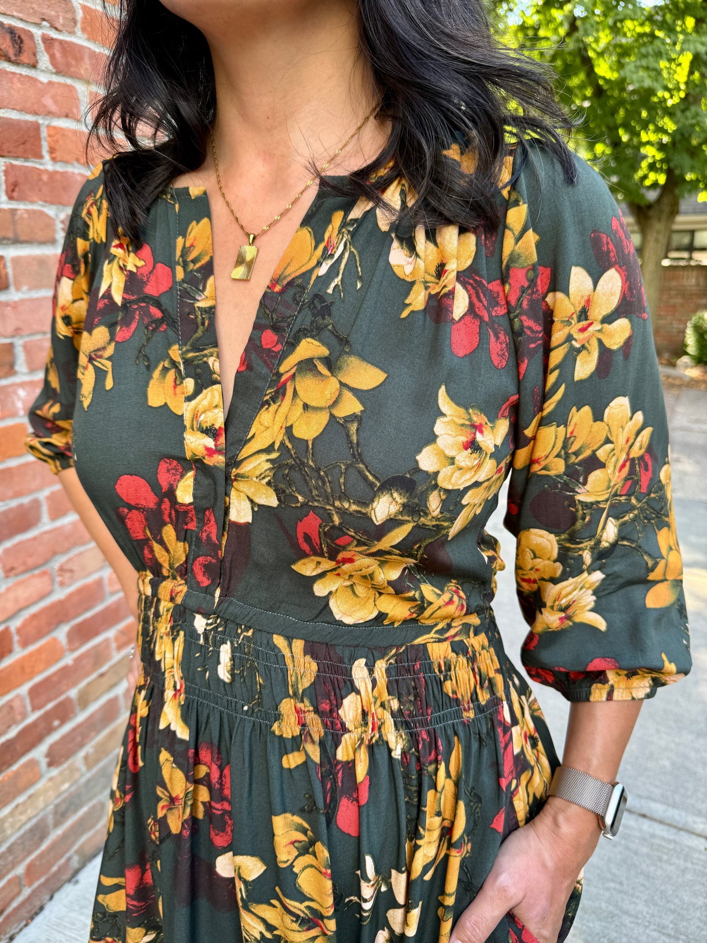 Portofino Midi Dress 3/4 sleeve
