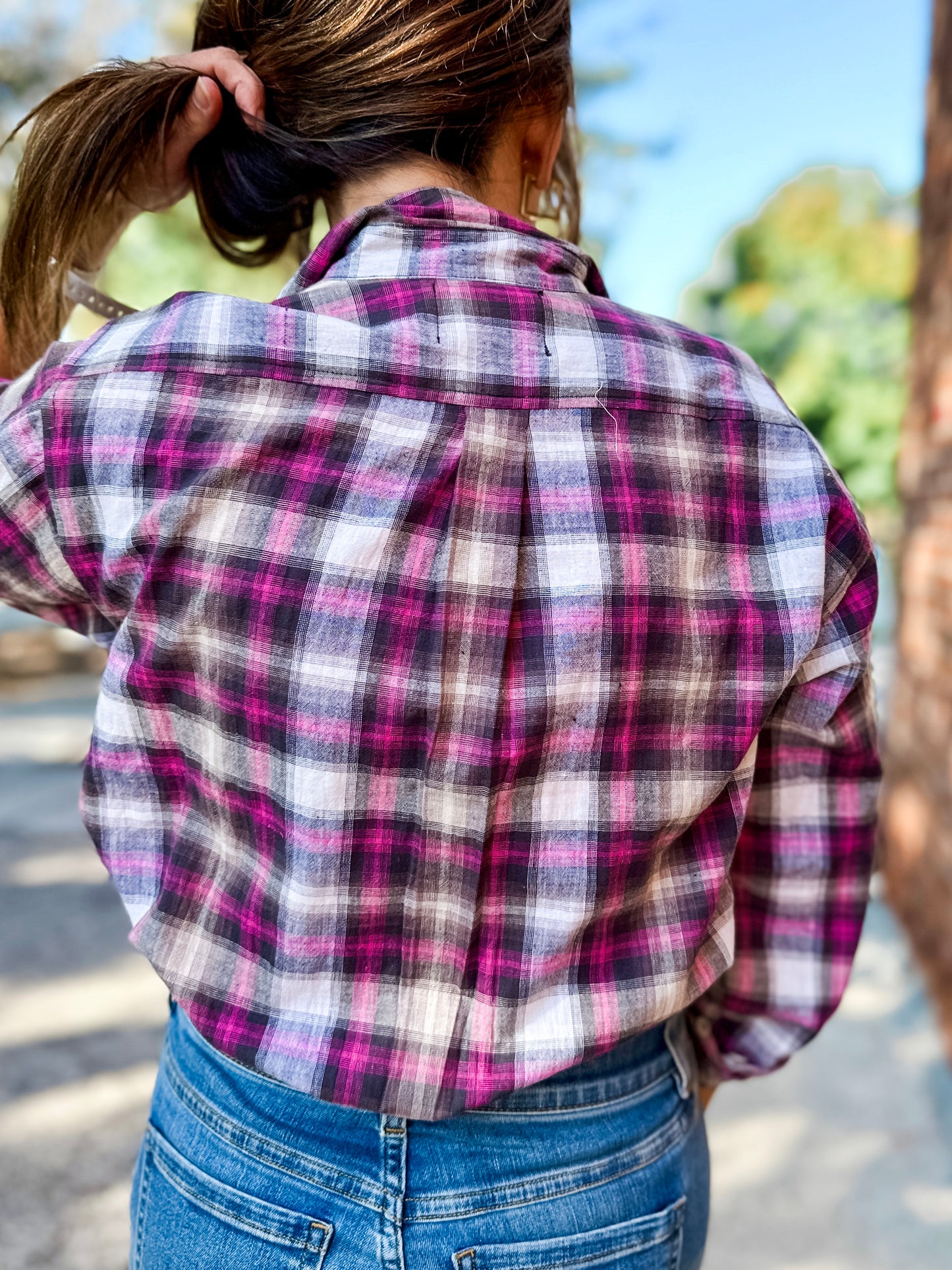 Plaid Button-Up Shirt