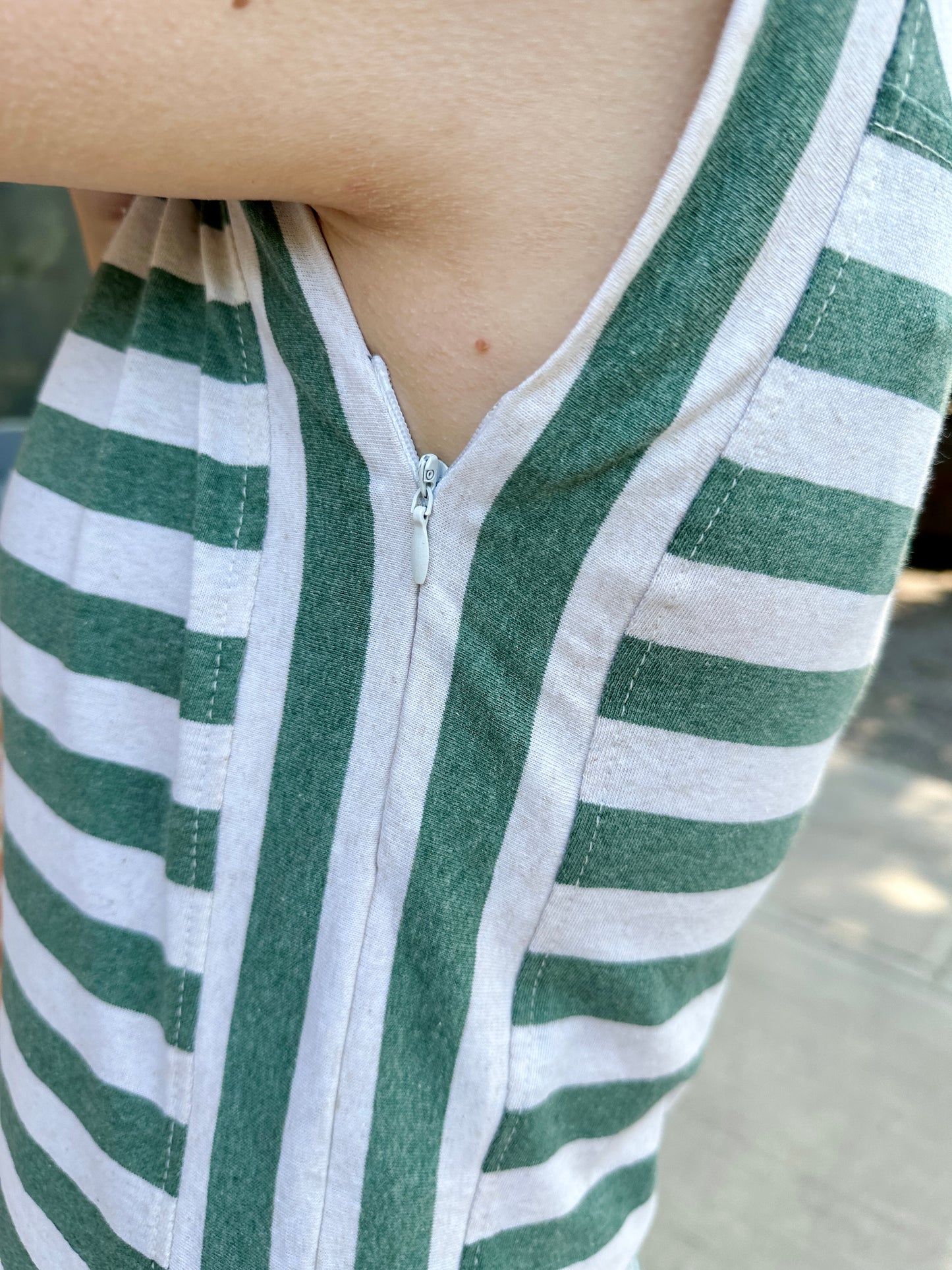 Striped Knit Dress - Green Stripe