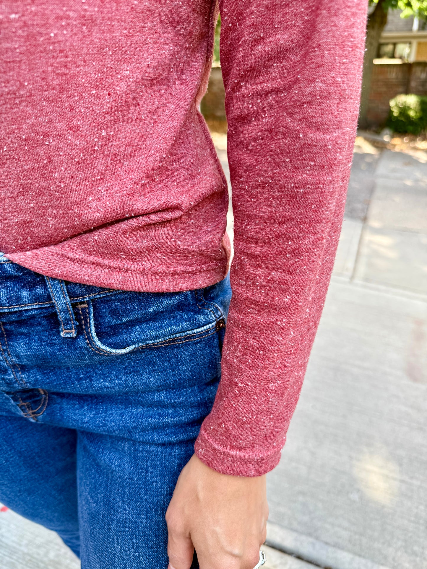 Long Sleeve Raglan Knit Top