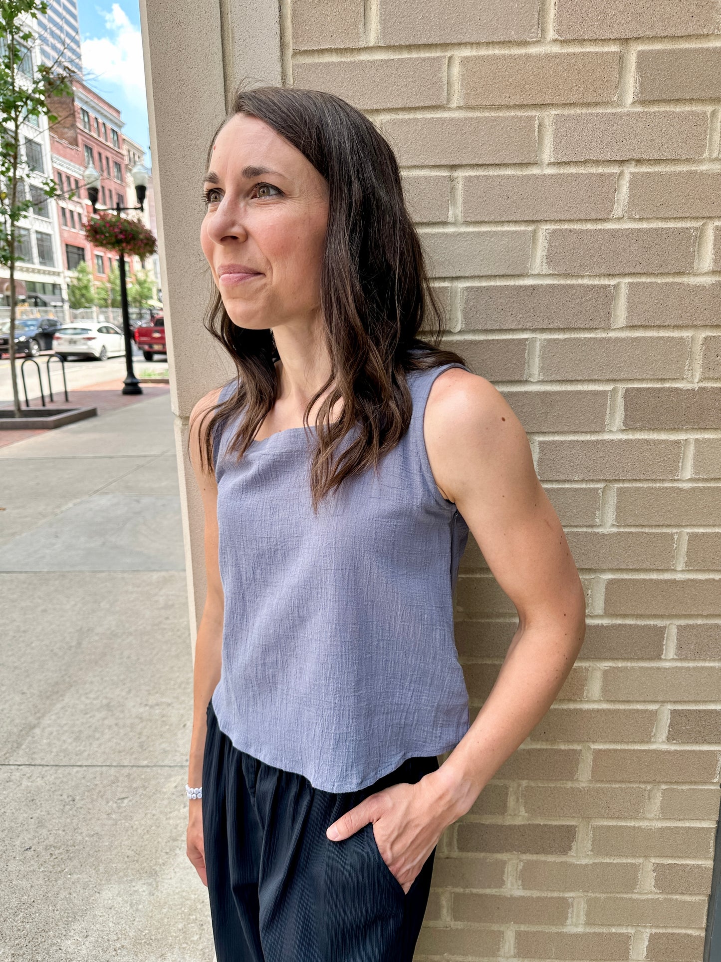 Sleeveless Square Neck Top