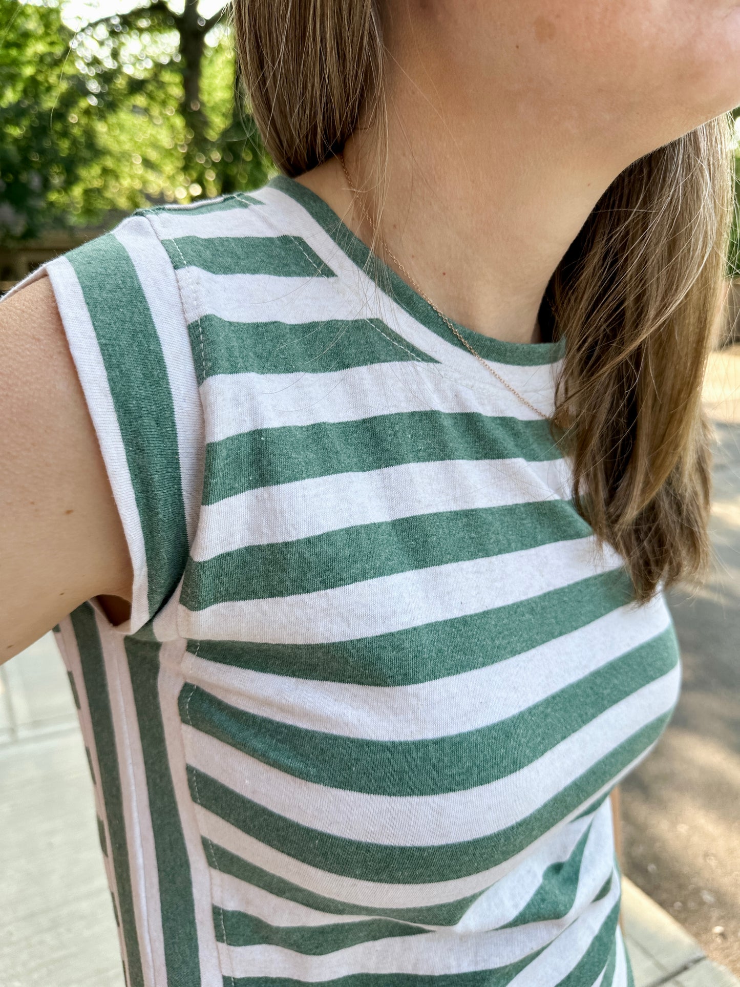 Striped Knit Dress - Green Stripe