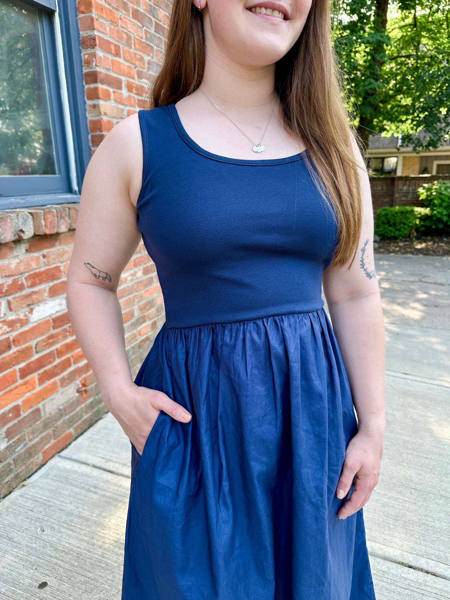 Mixed Media Tank Dress