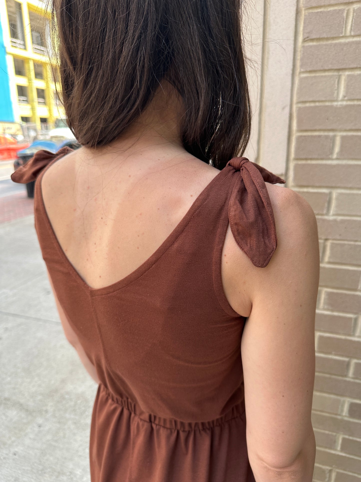 Shoulder Tie knit dress