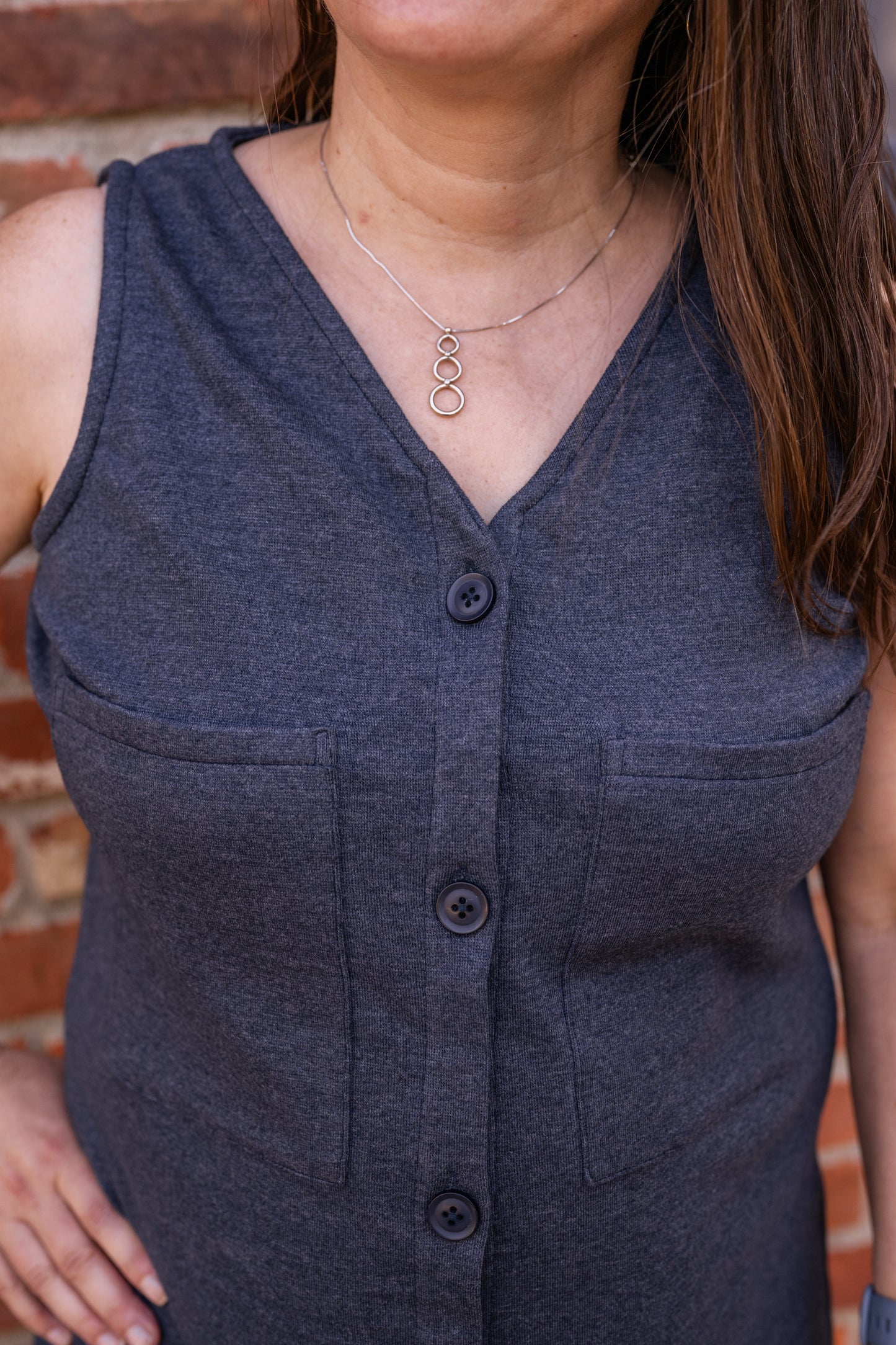 Annie Button-Front Dress