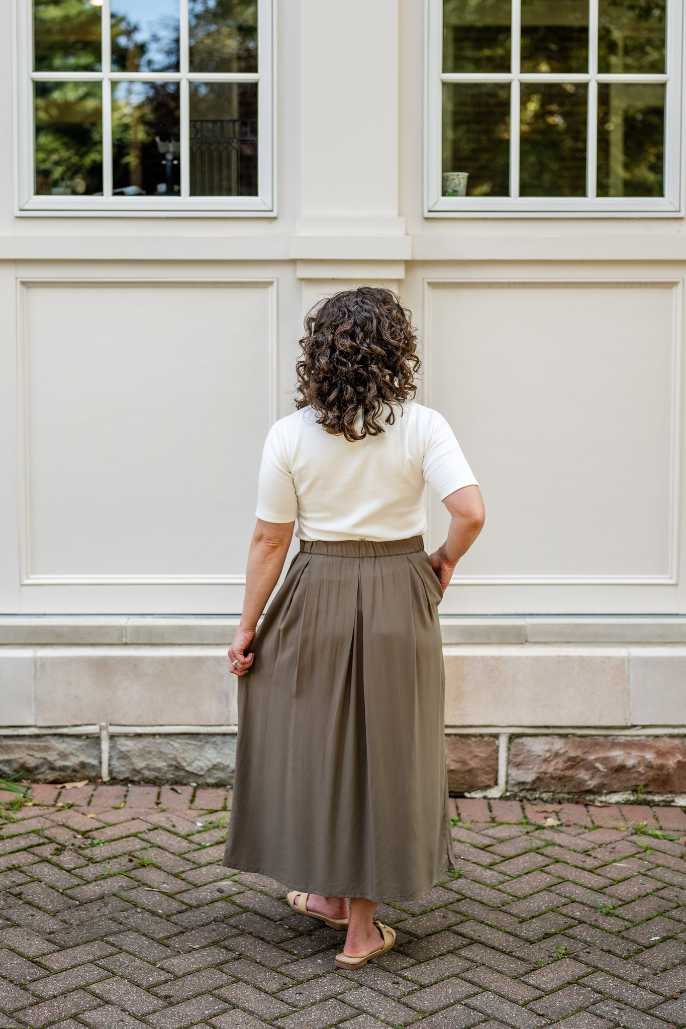 Side Button Midi Skirt - last chance