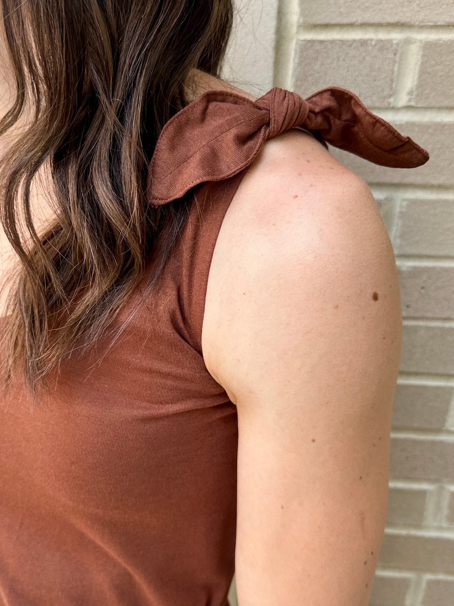 Shoulder Tie knit dress