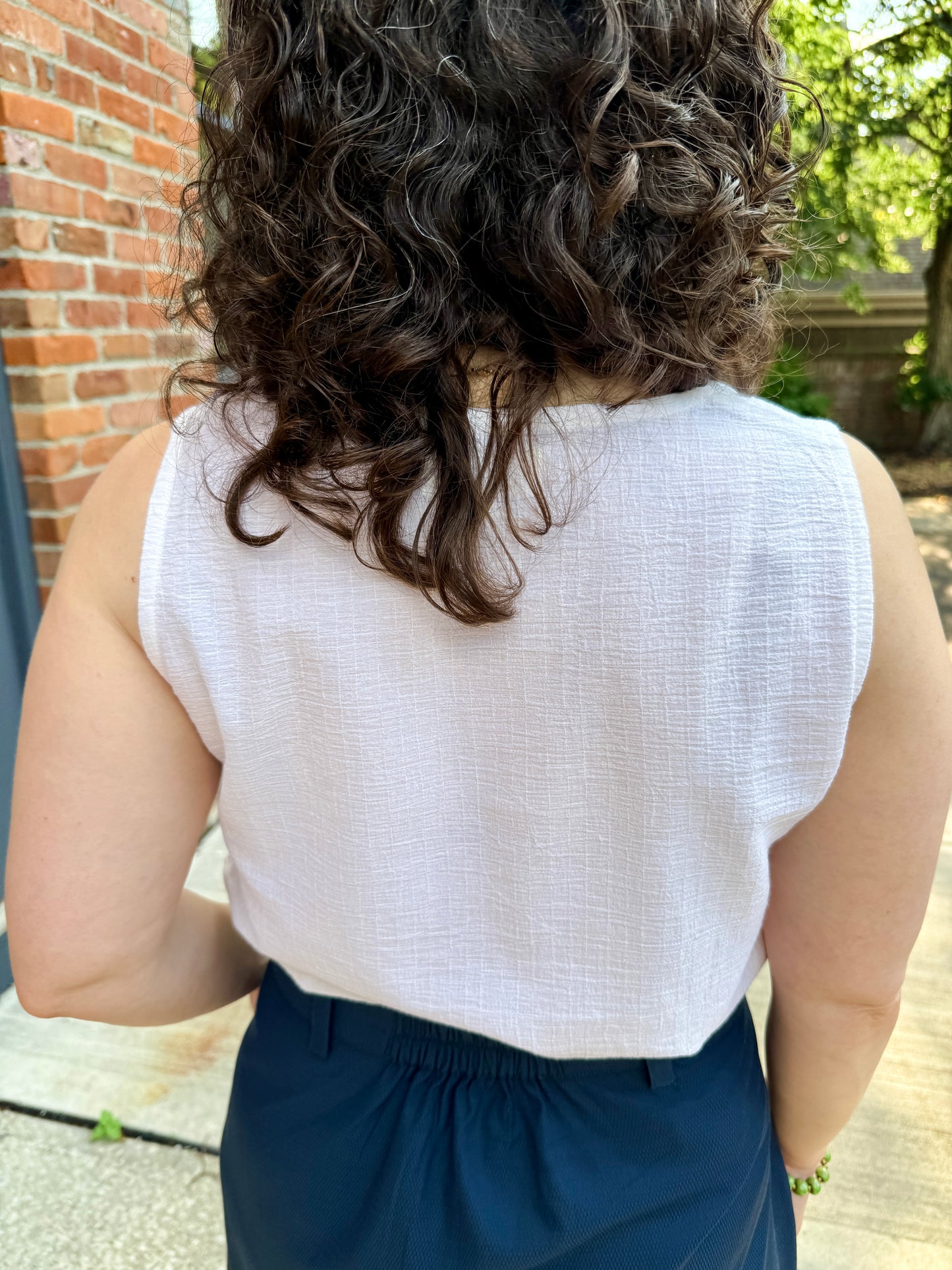 Sleeveless Square Neck Top