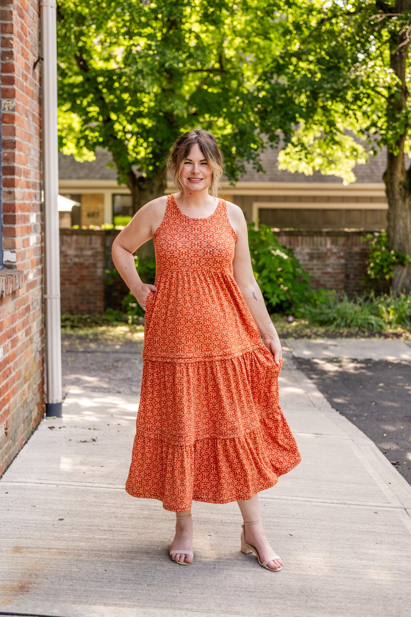 Racer Back Poplin Tiered Maxi Dress – Evolverie Clothing