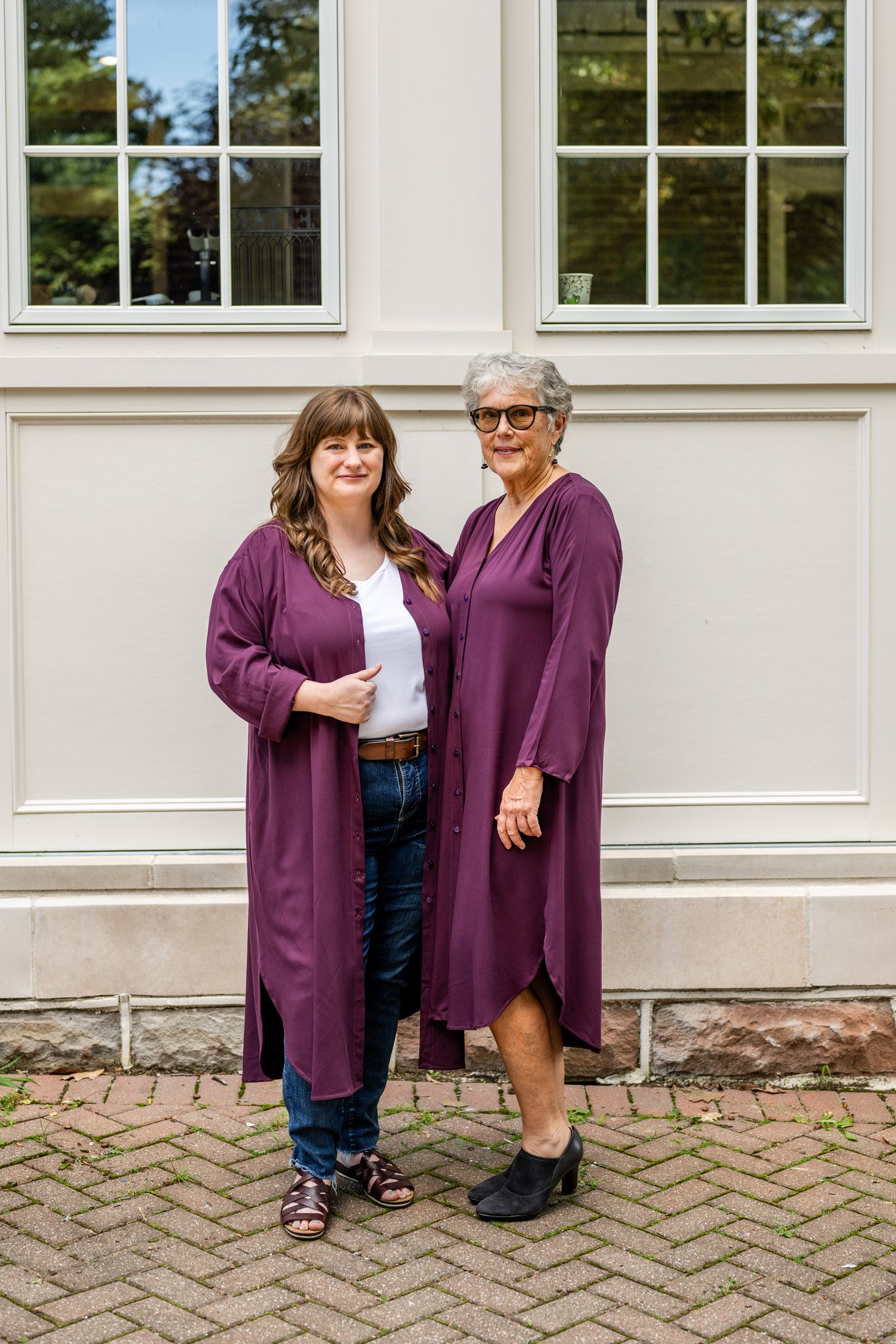 V-Neck Tunic Button-Up Dress