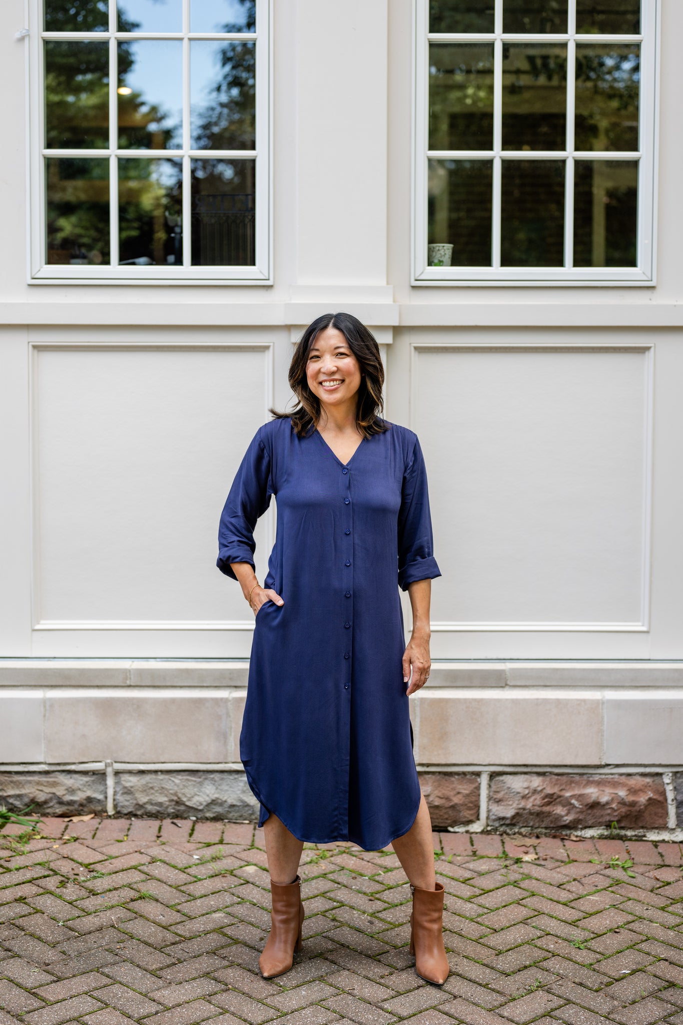 V-Neck Tunic Button-Up Dress – Evolverie Clothing