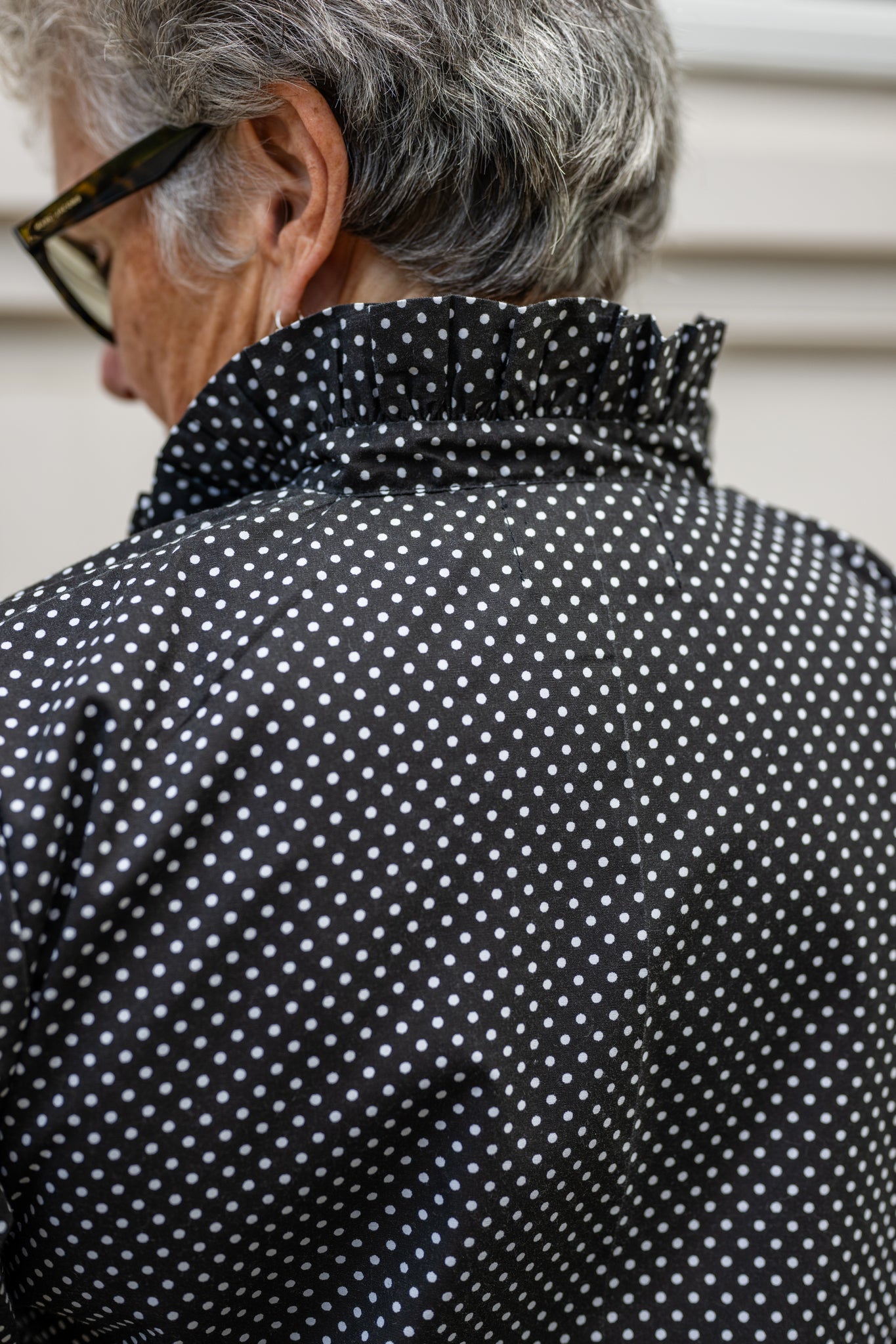 Ruffle Button-Front Blouse